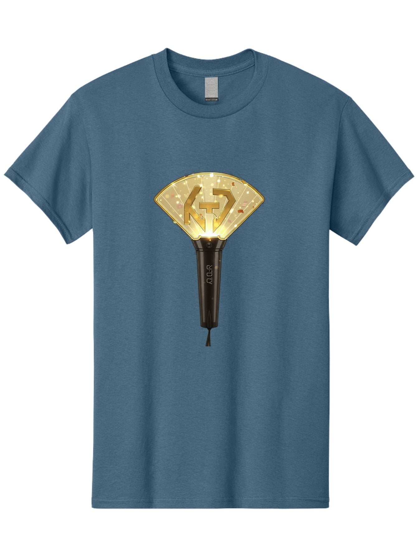 Nct-Lightstick Men'S Graphic Tee, 100% Cotton, Comfortable Casual Summer Wear, Machine Washable, K-Pop Merchandise, Nct Lightstick, Fan Light, Concert Accessory, Novelty Item, Collectible, Black Handle, Lit Top, Gold Logo, Fan Club Gear Bac194 11