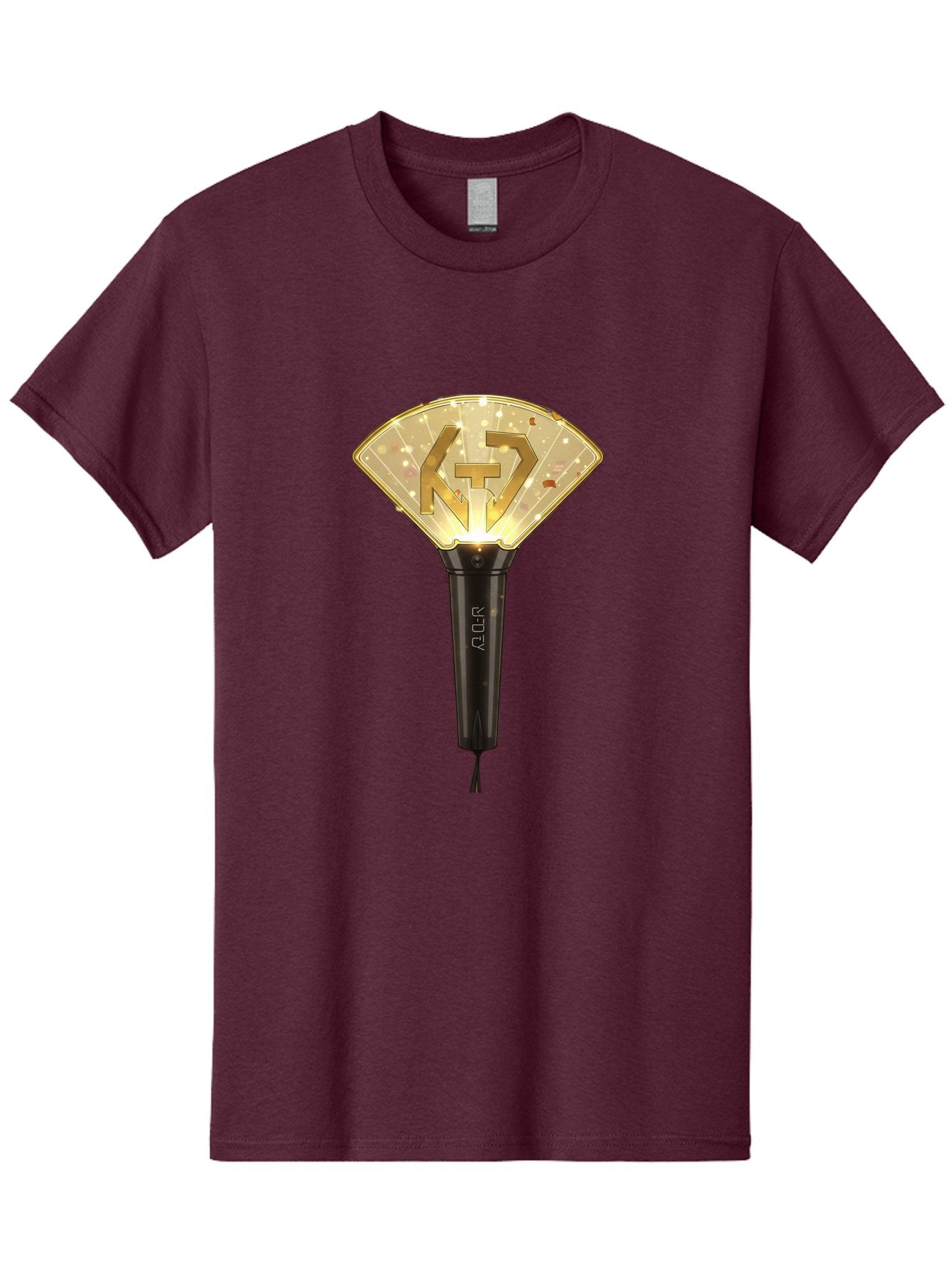 Nct-Lightstick Men'S Graphic Tee, 100% Cotton, Comfortable Casual Summer Wear, Machine Washable, K-Pop Merchandise, Nct Lightstick, Fan Light, Concert Accessory, Novelty Item, Collectible, Black Handle, Lit Top, Gold Logo, Fan Club Gear Bac194 10