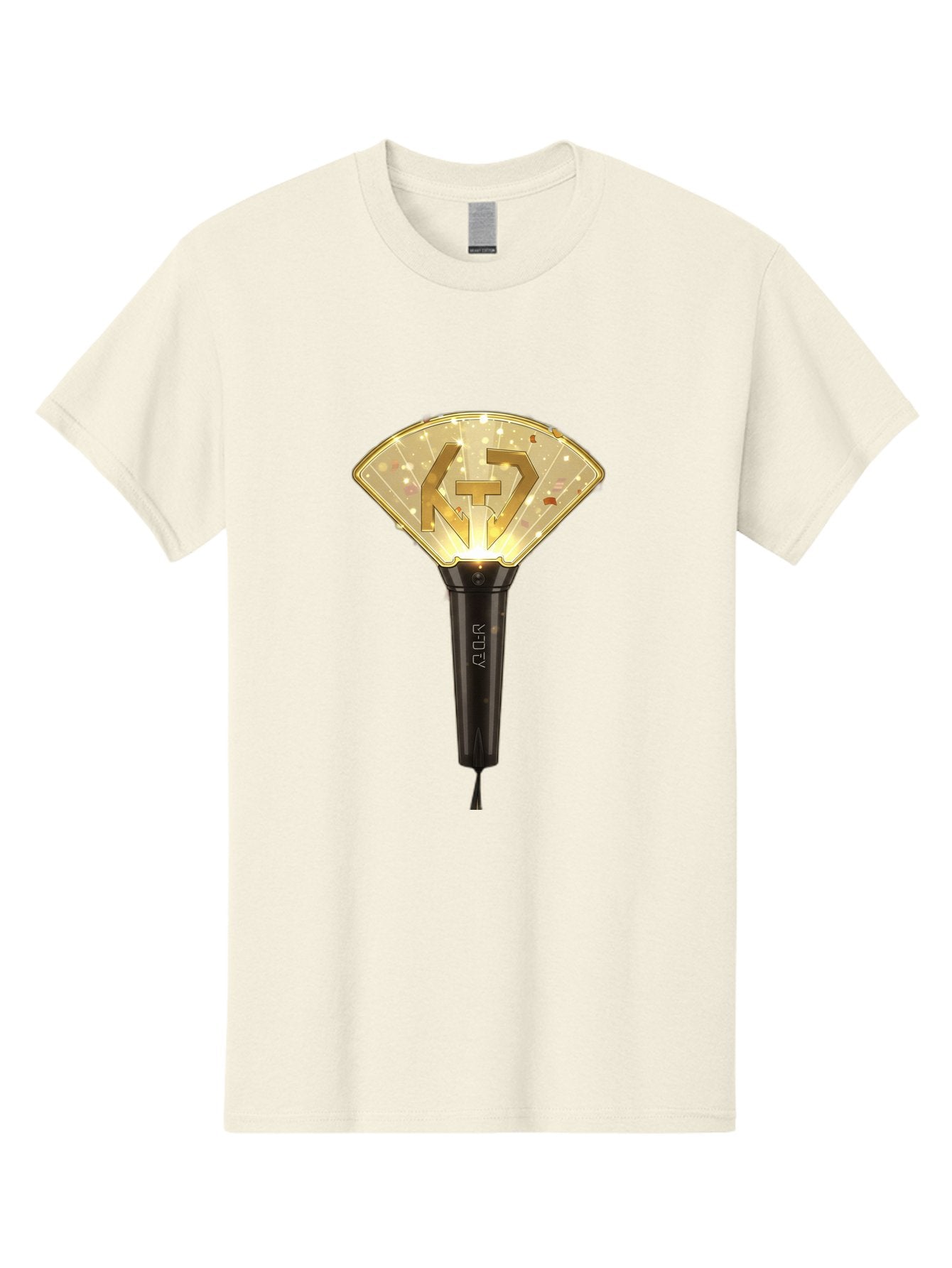 Nct-Lightstick Men'S Graphic Tee, 100% Cotton, Comfortable Casual Summer Wear, Machine Washable, K-Pop Merchandise, Nct Lightstick, Fan Light, Concert Accessory, Novelty Item, Collectible, Black Handle, Lit Top, Gold Logo, Fan Club Gear Bac194 6