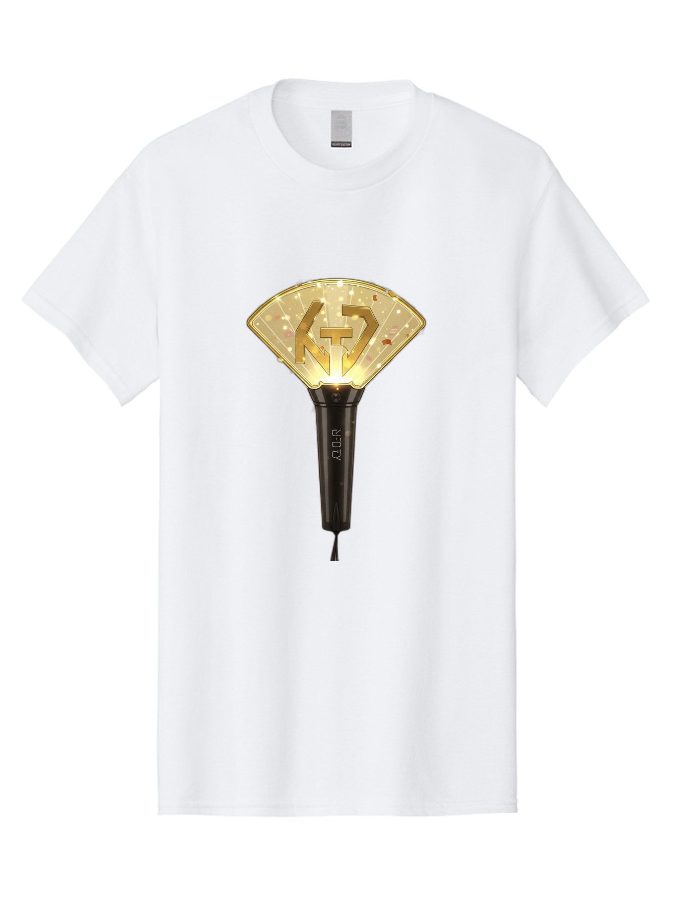 Nct-Lightstick Men'S Graphic Tee, 100% Cotton, Comfortable Casual Summer Wear, Machine Washable, K-Pop Merchandise, Nct Lightstick, Fan Light, Concert Accessory, Novelty Item, Collectible, Black Handle, Lit Top, Gold Logo, Fan Club Gear Bac194 7