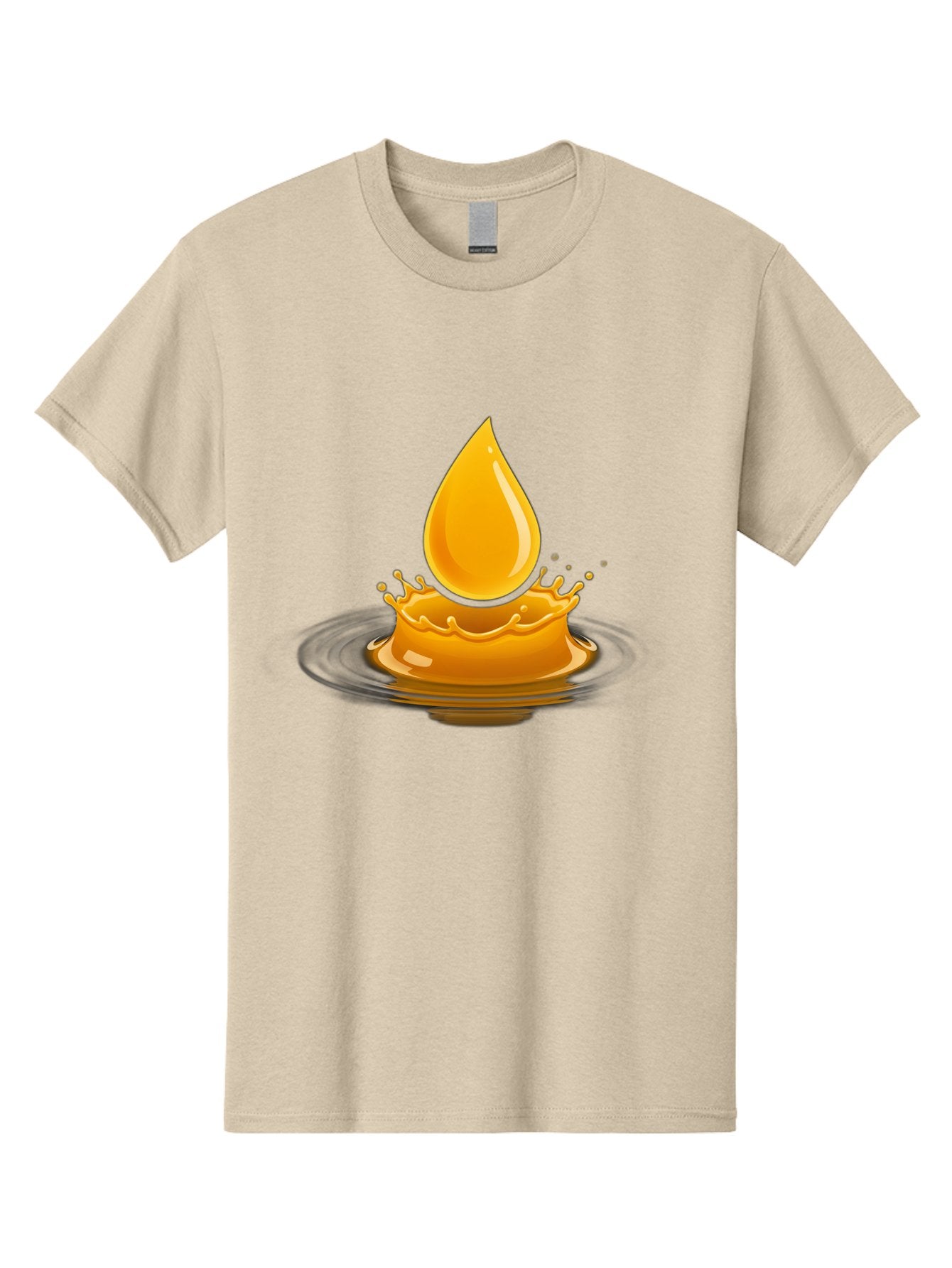 Oil-Drop-Splash Men'S Graphic Tee, 100% Cotton, Comfortable Casual Summer Wear, Machine Washable, Oil Droplet, Splash Effect, Ripple, Drop Of Oil, Brown Liquid, Abstract Design, Modern Art, Digital Illustration, Fluid Dynamics, Shiny Surface Bac199 4