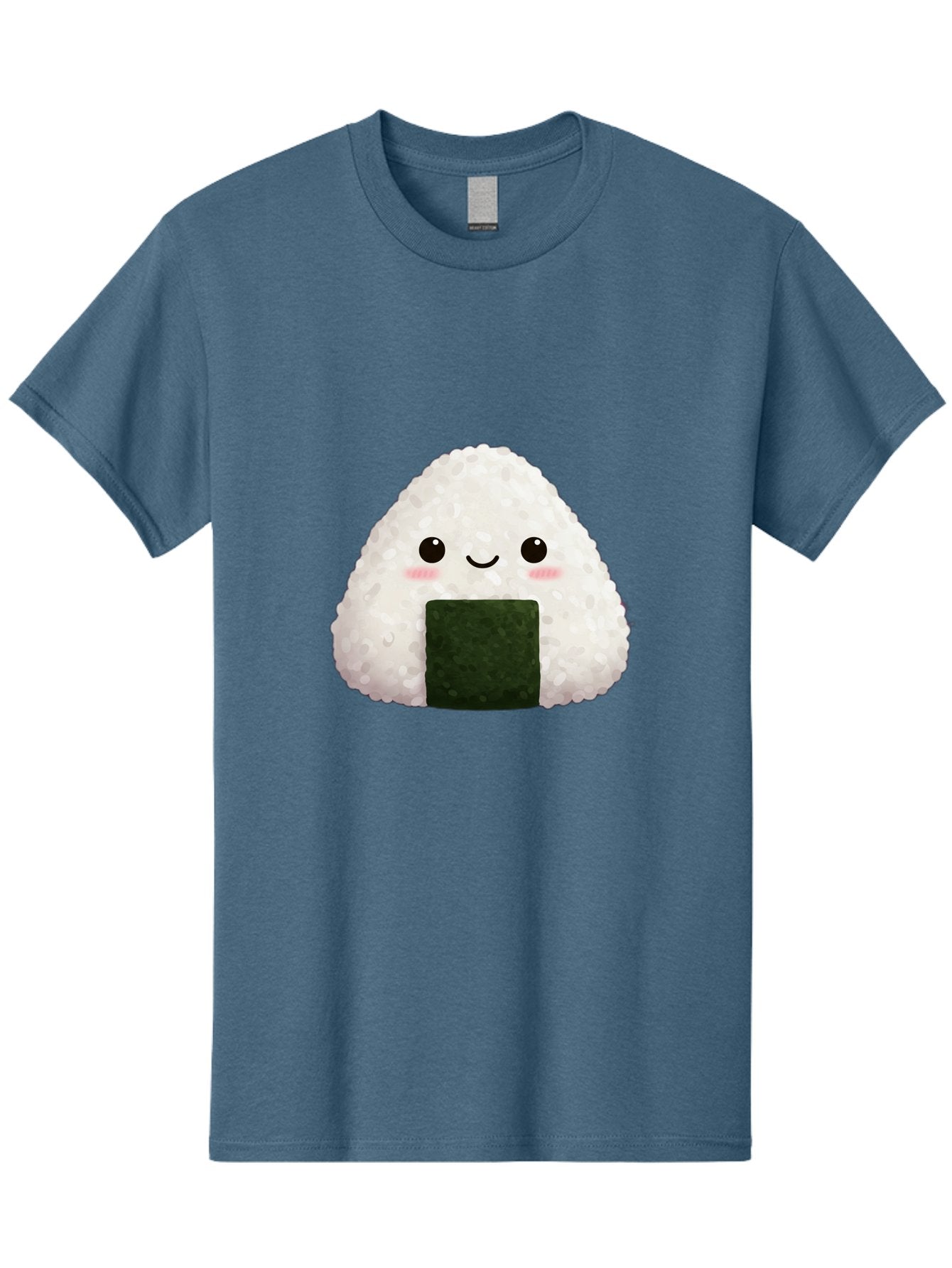Onigiri Men'S Graphic Tee, 100% Cotton, Comfortable Casual Summer Wear, Machine Washable, Triangular Onigiri, Japanese Rice Ball, Nori Seaweed, Kawaii Food, Cute Character, Cartoon Illustration, Adorable Snack, Japanese Cuisine Bac200