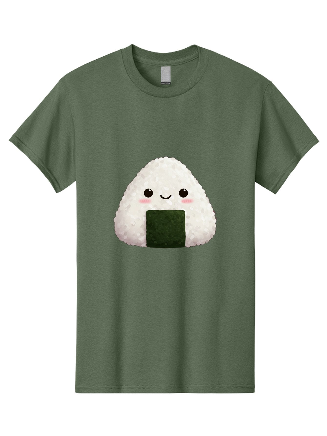 Onigiri Men'S Graphic Tee, 100% Cotton, Comfortable Casual Summer Wear, Machine Washable, Triangular Onigiri, Japanese Rice Ball, Nori Seaweed, Kawaii Food, Cute Character, Cartoon Illustration, Adorable Snack, Japanese Cuisine Bac200