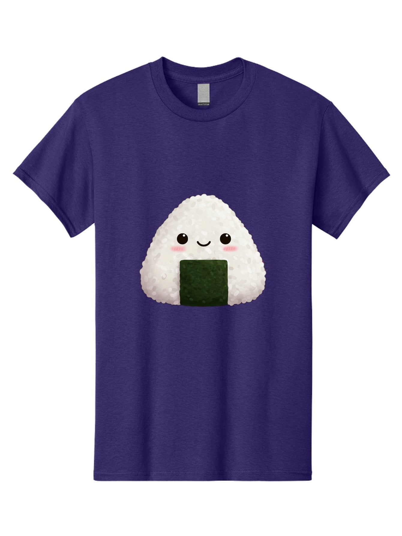 Onigiri Men'S Graphic Tee, 100% Cotton, Comfortable Casual Summer Wear, Machine Washable, Triangular Onigiri, Japanese Rice Ball, Nori Seaweed, Kawaii Food, Cute Character, Cartoon Illustration, Adorable Snack, Japanese Cuisine Bac200 12