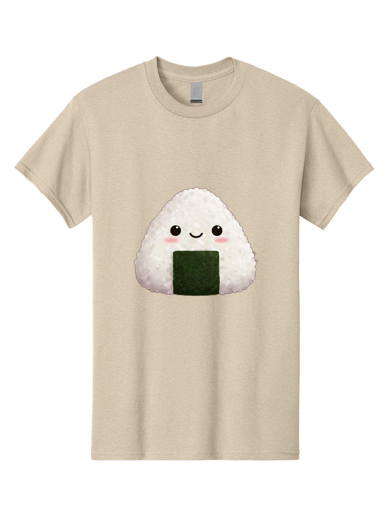 Onigiri Men'S Graphic Tee, 100% Cotton, Comfortable Casual Summer Wear, Machine Washable, Triangular Onigiri, Japanese Rice Ball, Nori Seaweed, Kawaii Food, Cute Character, Cartoon Illustration, Adorable Snack, Japanese Cuisine Bac200 13