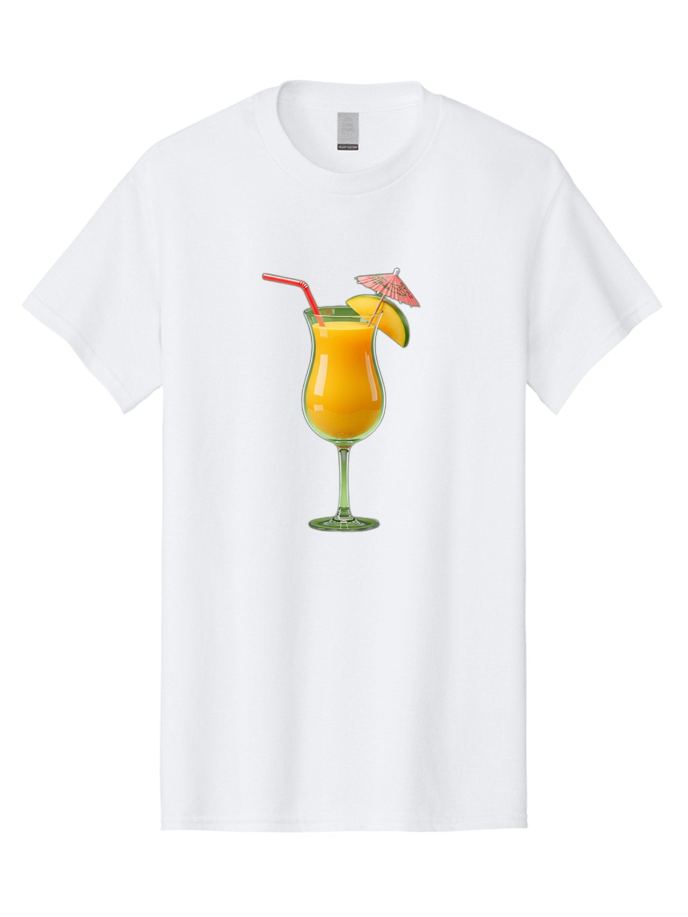 Orange-Cocktail Men'S Graphic Tee, 100% Cotton, Comfortable Casual Summer Wear, Machine Washable, Hurricane Cocktail, Tropical Drink, Orange Juice, Cocktail Umbrella, Red Straw, Citrus Slice, Refreshing Beverage, Summer Cocktail, Vibrant Drink Bac201 14