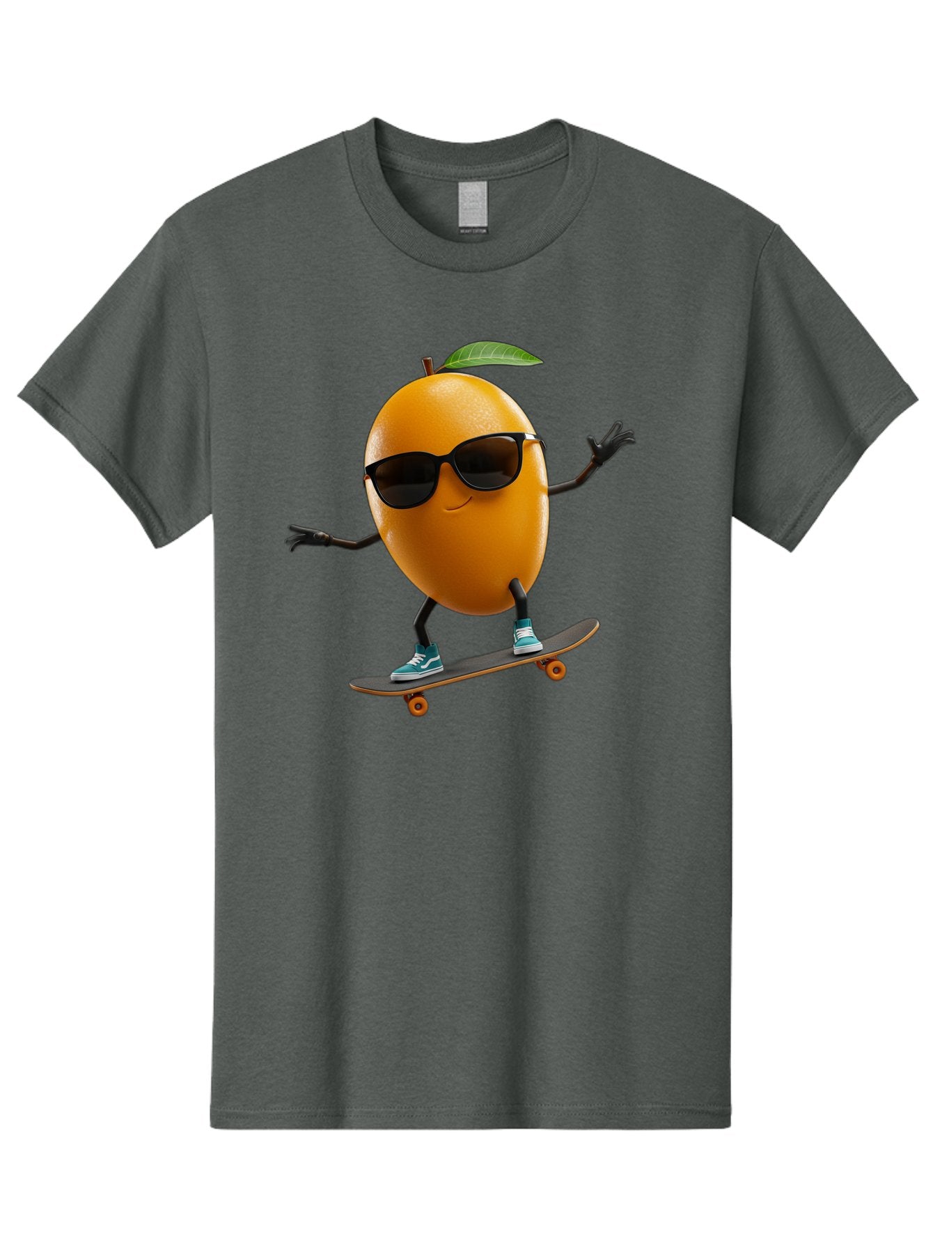 Orange-Skateboarder Men'S Graphic Tee, 100% Cotton, Comfortable Casual Summer Wear, Machine Washable, Cartoon Orange Character, Skateboarding, Sunglasses, Sneakers, Fun, Playful, Vibrant, Citrus Fruit Animation, Orange Skateboarder, Bac203 9