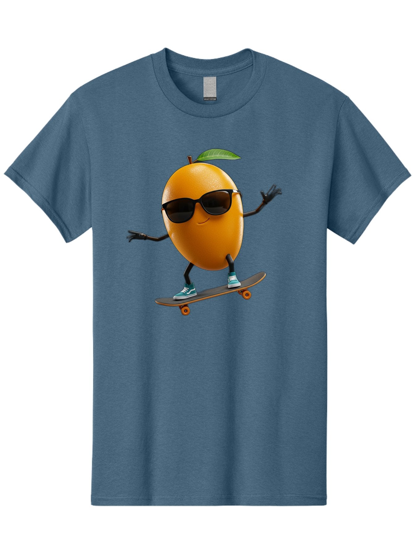 Orange-Skateboarder Men'S Graphic Tee, 100% Cotton, Comfortable Casual Summer Wear, Machine Washable, Cartoon Orange Character, Skateboarding, Sunglasses, Sneakers, Fun, Playful, Vibrant, Citrus Fruit Animation, Orange Skateboarder, Bac203 14