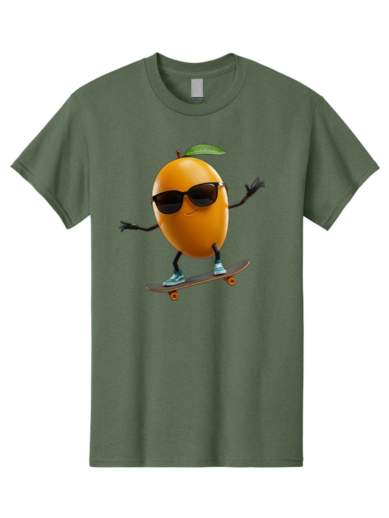 Orange-Skateboarder Men'S Graphic Tee, 100% Cotton, Comfortable Casual Summer Wear, Machine Washable, Cartoon Orange Character, Skateboarding, Sunglasses, Sneakers, Fun, Playful, Vibrant, Citrus Fruit Animation, Orange Skateboarder, Bac203 10