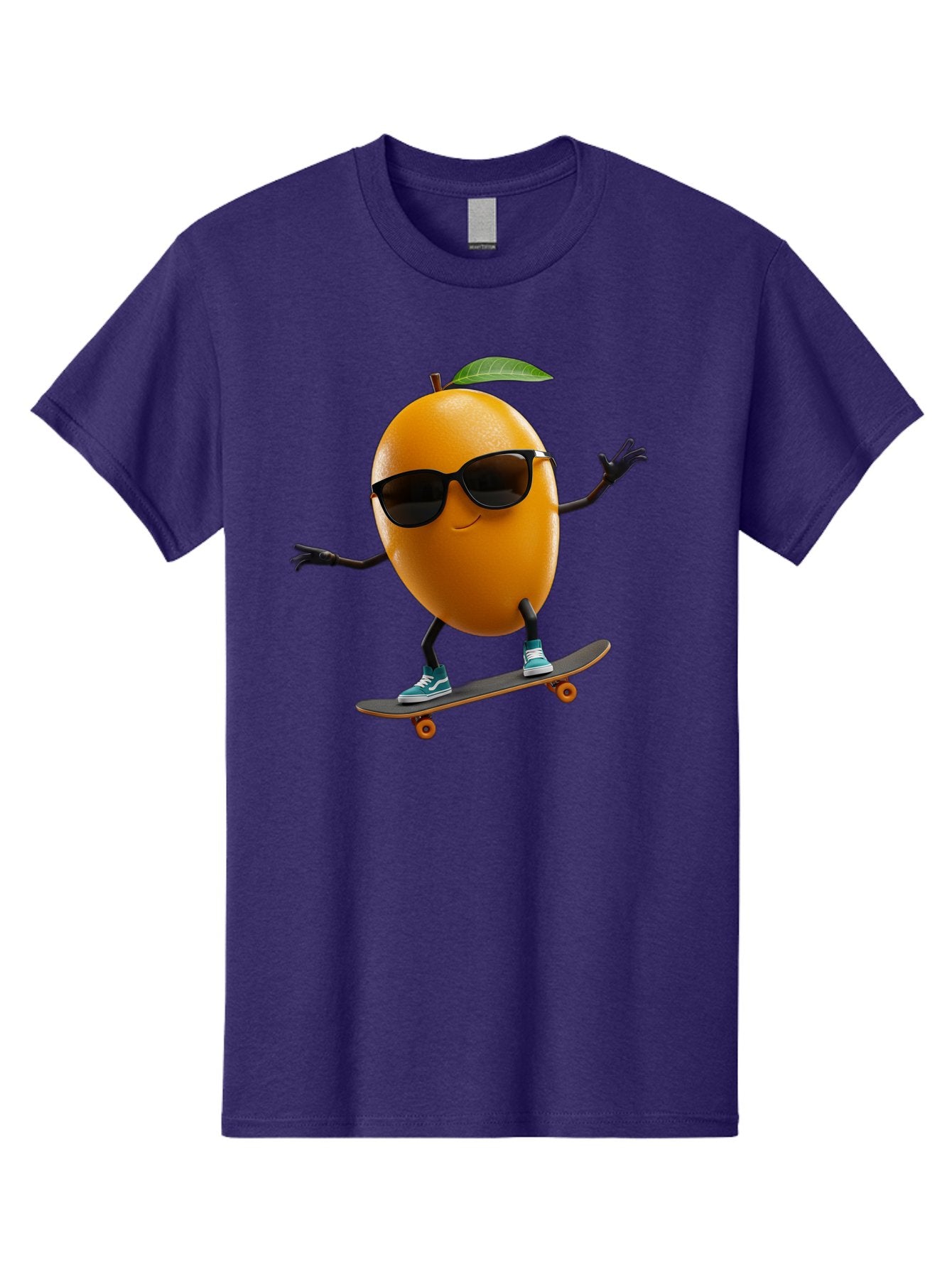 Orange-Skateboarder Men'S Graphic Tee, 100% Cotton, Comfortable Casual Summer Wear, Machine Washable, Cartoon Orange Character, Skateboarding, Sunglasses, Sneakers, Fun, Playful, Vibrant, Citrus Fruit Animation, Orange Skateboarder, Bac203 15