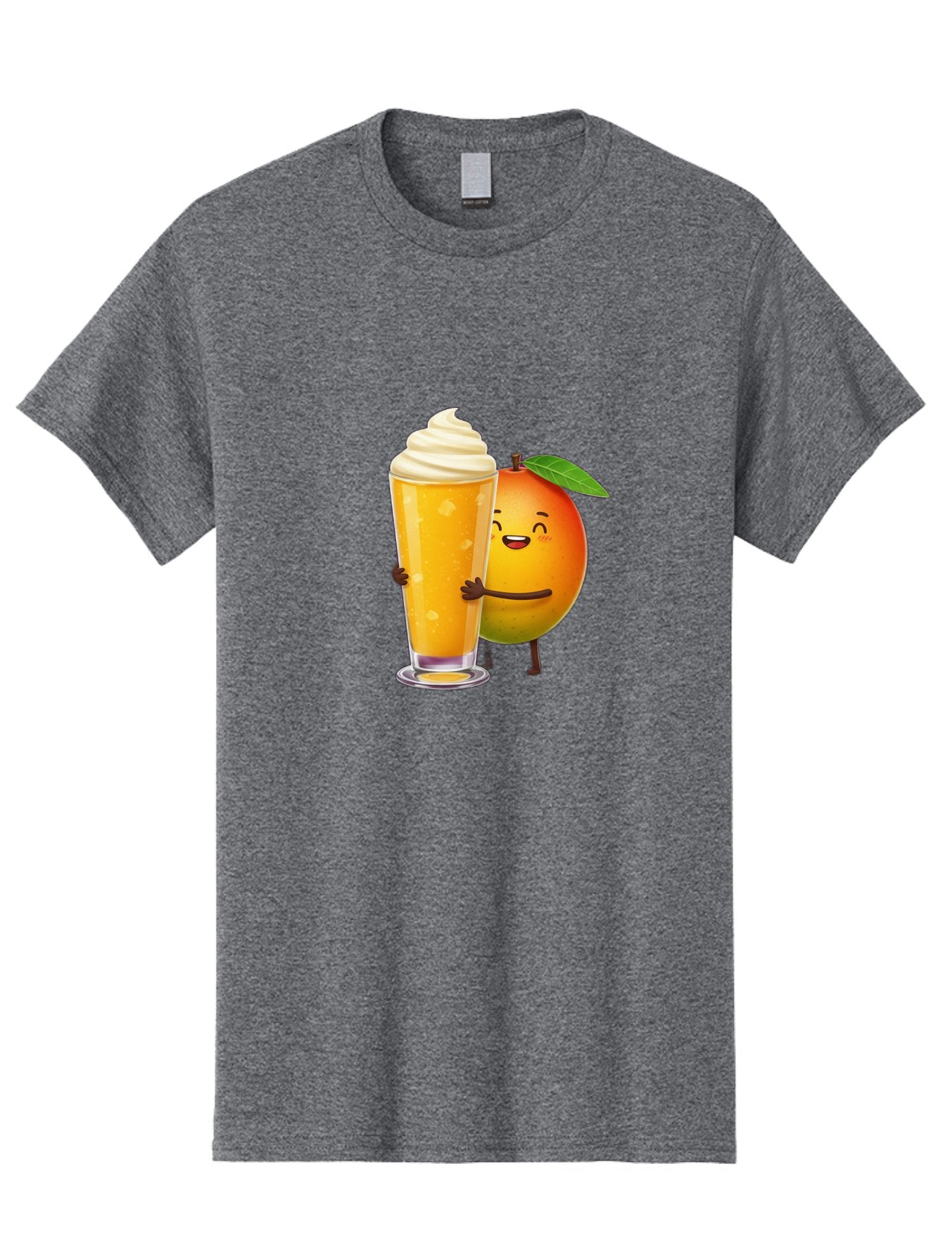 Orange-Smoothie Men'S Graphic Tee, 100% Cotton, Comfortable Casual Summer Wear, Machine Washable, Mango Smoothie, Creamy Texture, Orange Drink, Whipped Cream Topping, Cartoon Mango, Smiling Fruit, Happy Character, Refreshing Beverage, Bac204 14