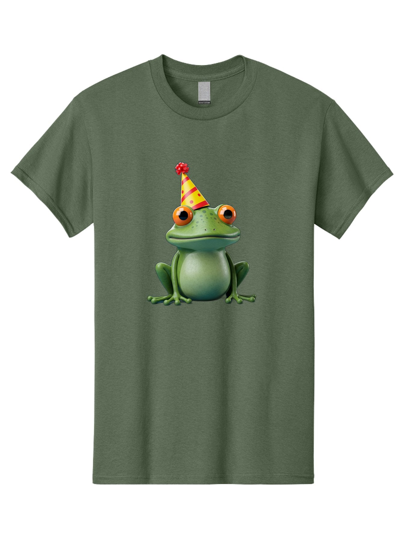 Party-Frog-3 Men'S Graphic Tee, 100% Cotton, Comfortable Casual Summer Wear, Machine Washable, Cartoon Frog, Party Hat, Festive Atmosphere, Celebration Mode, Fun And Playful, Vibrant Colors, Happy Mood, 3D Rendering, Humorous Character, Bac211 15