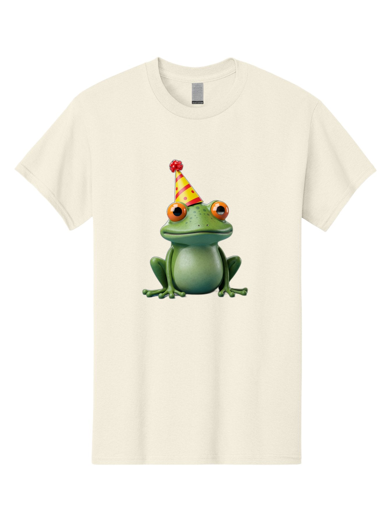 Party-Frog-3 Men'S Graphic Tee, 100% Cotton, Comfortable Casual Summer Wear, Machine Washable, Cartoon Frog, Party Hat, Festive Atmosphere, Celebration Mode, Fun And Playful, Vibrant Colors, Happy Mood, 3D Rendering, Humorous Character, Bac211 14