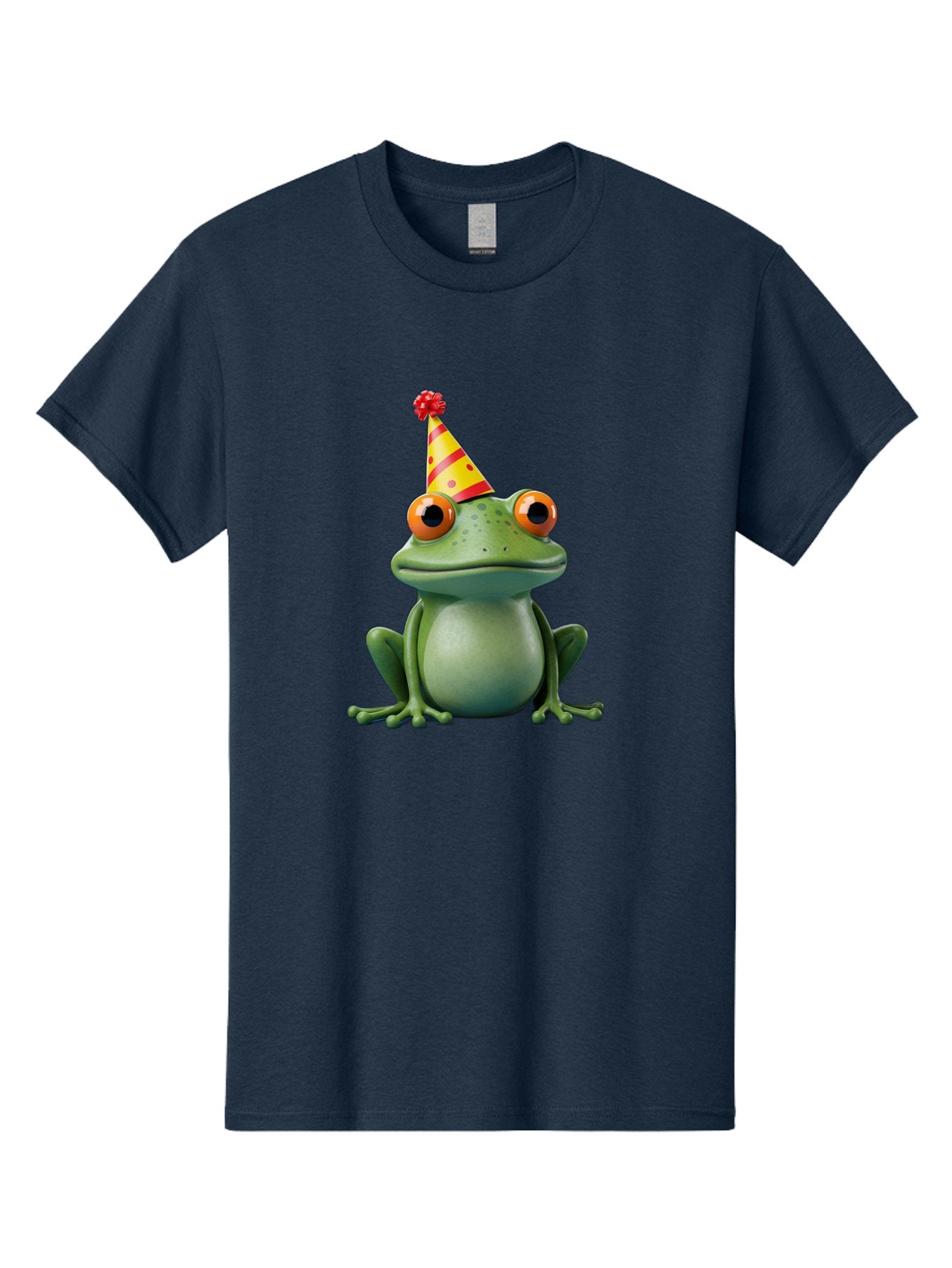 Party-Frog-3 Men'S Graphic Tee, 100% Cotton, Comfortable Casual Summer Wear, Machine Washable, Cartoon Frog, Party Hat, Festive Atmosphere, Celebration Mode, Fun And Playful, Vibrant Colors, Happy Mood, 3D Rendering, Humorous Character, Bac211 6