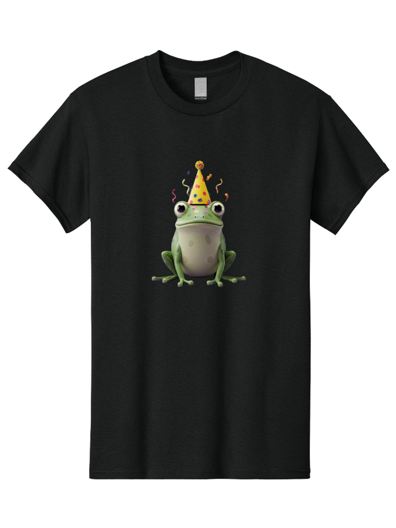 Party-Frog-4 Men'S Graphic Tee, 100% Cotton, Comfortable Casual Summer Wear, Machine Washable, Cartoon Frog, Party Hat, Celebration, Confetti, Funny Animal, Playful Creature, Festive Atmosphere, Colorful Decorations, Joyful Moment, Bac212 11