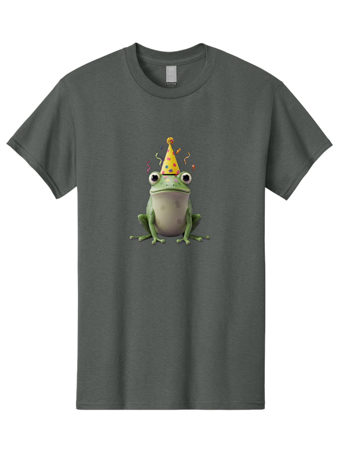 Party-Frog-4 Men'S Graphic Tee, 100% Cotton, Comfortable Casual Summer Wear, Machine Washable, Cartoon Frog, Party Hat, Celebration, Confetti, Funny Animal, Playful Creature, Festive Atmosphere, Colorful Decorations, Joyful Moment, Bac212 12