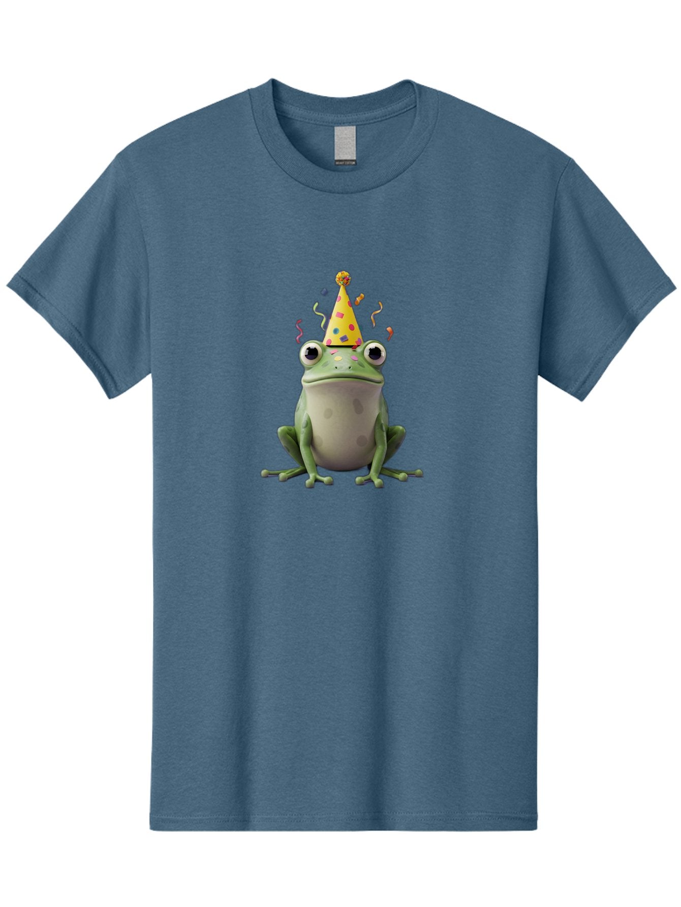 Party-Frog-4 Men'S Graphic Tee, 100% Cotton, Comfortable Casual Summer Wear, Machine Washable, Cartoon Frog, Party Hat, Celebration, Confetti, Funny Animal, Playful Creature, Festive Atmosphere, Colorful Decorations, Joyful Moment, Bac212 4