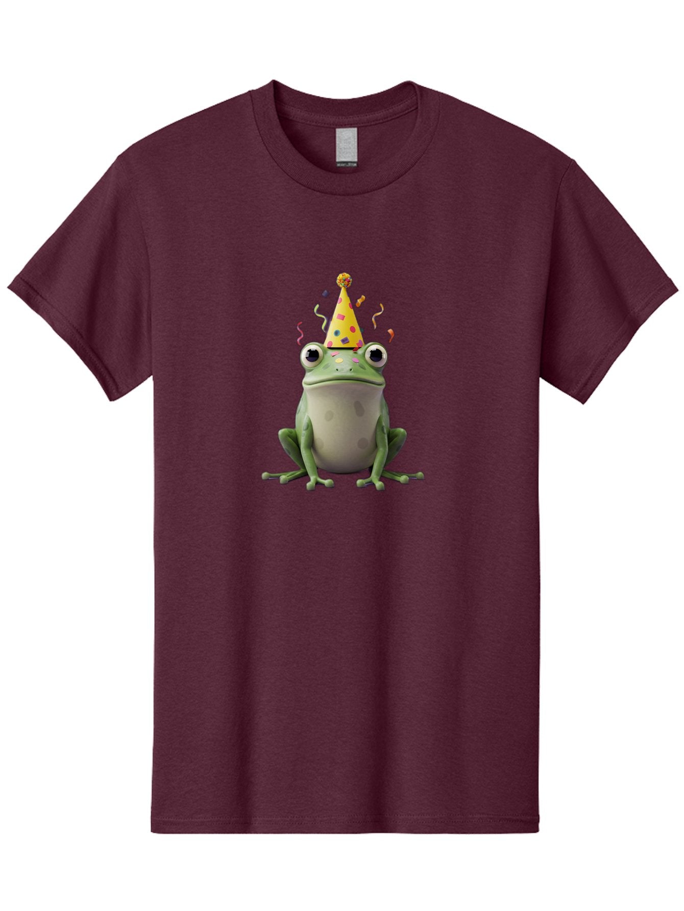 Party-Frog-4 Men'S Graphic Tee, 100% Cotton, Comfortable Casual Summer Wear, Machine Washable, Cartoon Frog, Party Hat, Celebration, Confetti, Funny Animal, Playful Creature, Festive Atmosphere, Colorful Decorations, Joyful Moment, Bac212 10