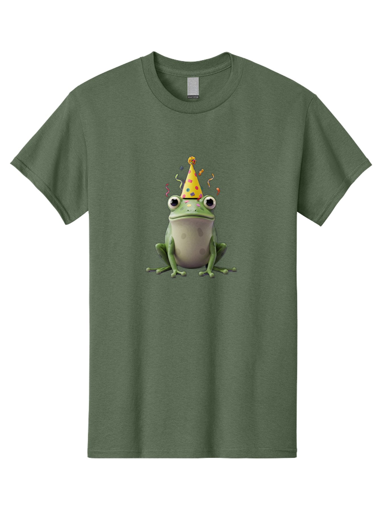Party-Frog-4 Men'S Graphic Tee, 100% Cotton, Comfortable Casual Summer Wear, Machine Washable, Cartoon Frog, Party Hat, Celebration, Confetti, Funny Animal, Playful Creature, Festive Atmosphere, Colorful Decorations, Joyful Moment, Bac212 3
