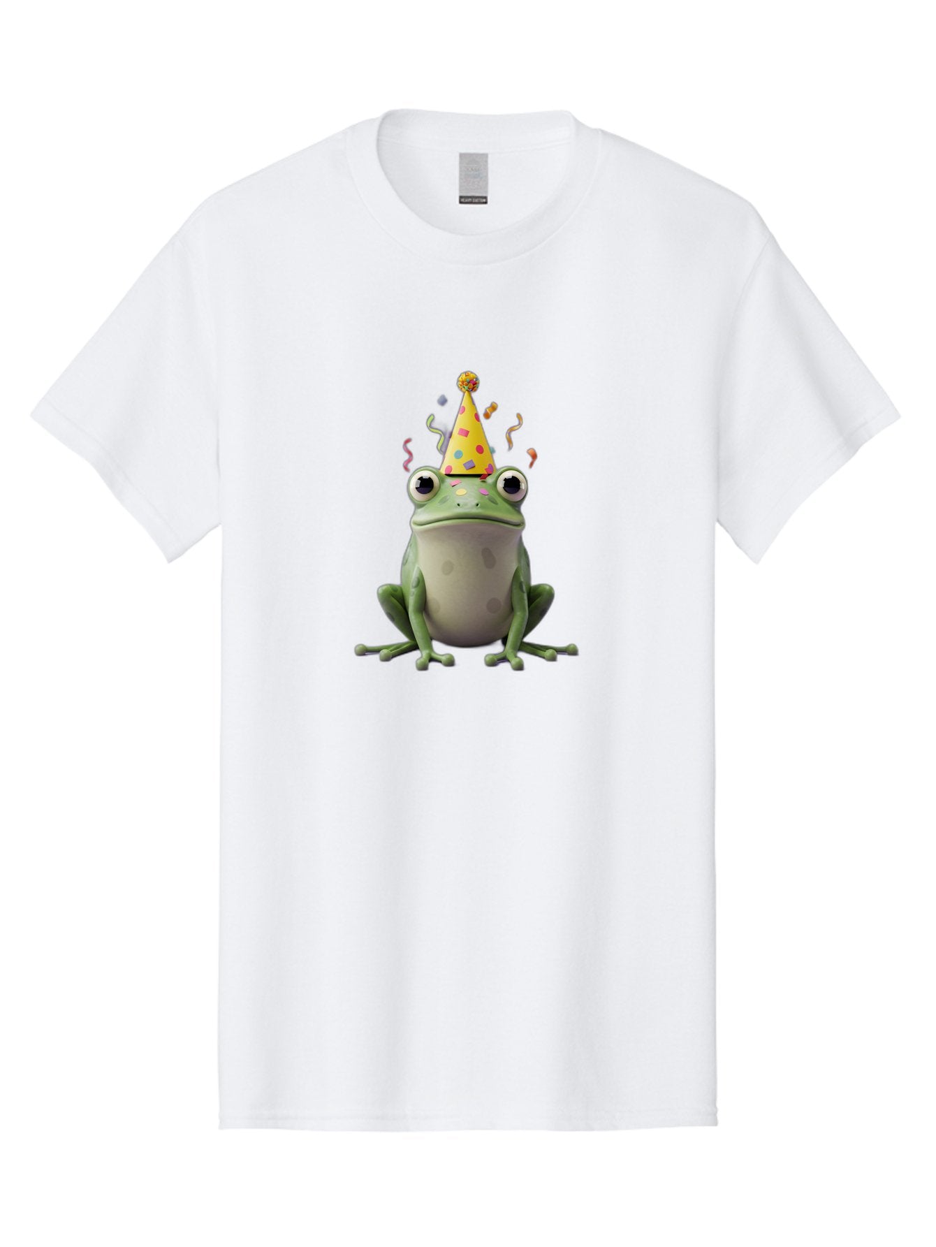 Party-Frog-4 Men'S Graphic Tee, 100% Cotton, Comfortable Casual Summer Wear, Machine Washable, Cartoon Frog, Party Hat, Celebration, Confetti, Funny Animal, Playful Creature, Festive Atmosphere, Colorful Decorations, Joyful Moment, Bac212 8