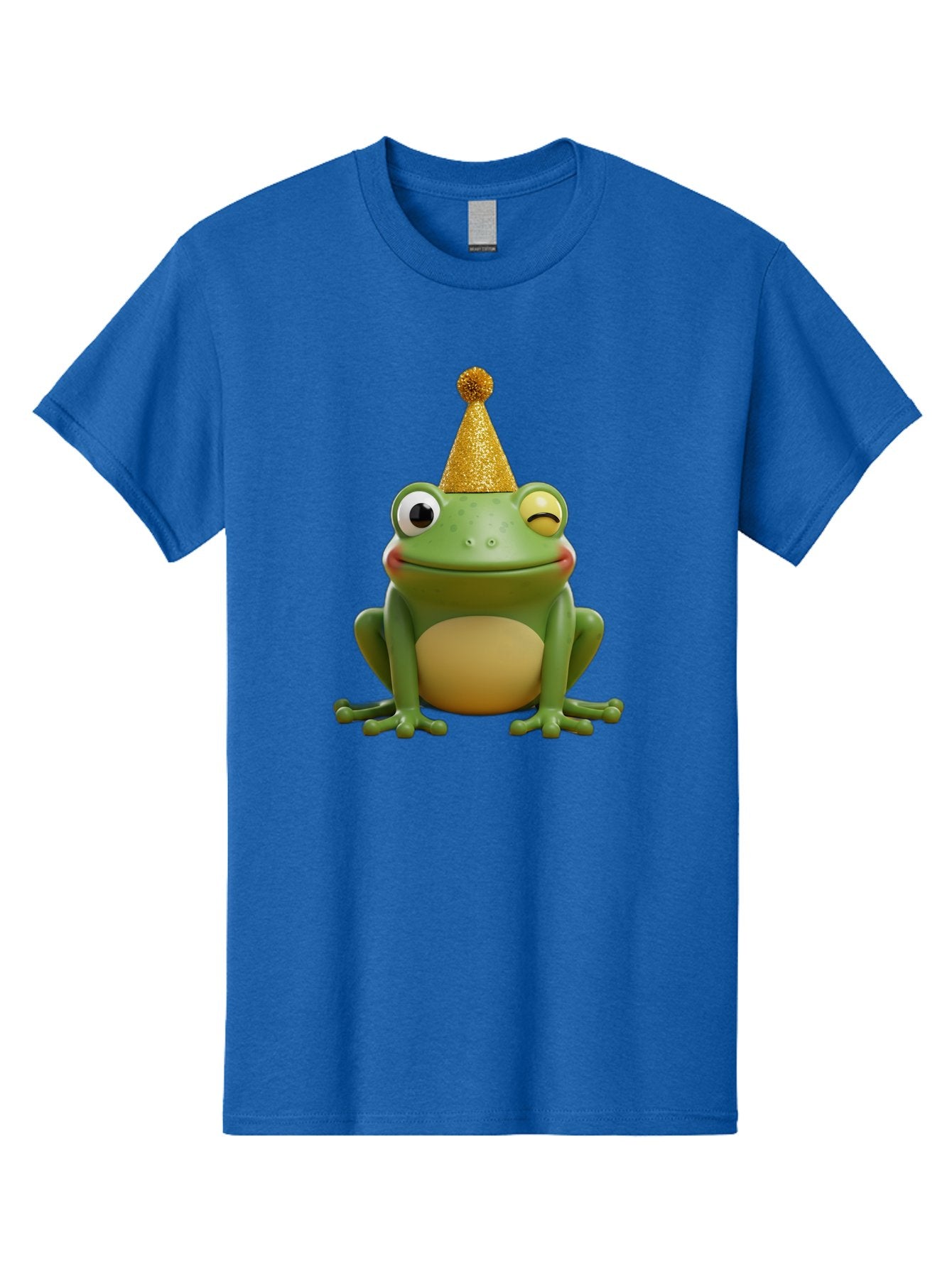 Party-Frog-5 Men'S Graphic Tee, 100% Cotton, Comfortable Casual Summer Wear, Machine Washable, Funny Cartoon Frog, Party Hat, Gold Confetti Hat, Celebration, Happiness, Cute Amphibian, Party Animal, Humorous Illustration, Whimsical Design, Bac213 14