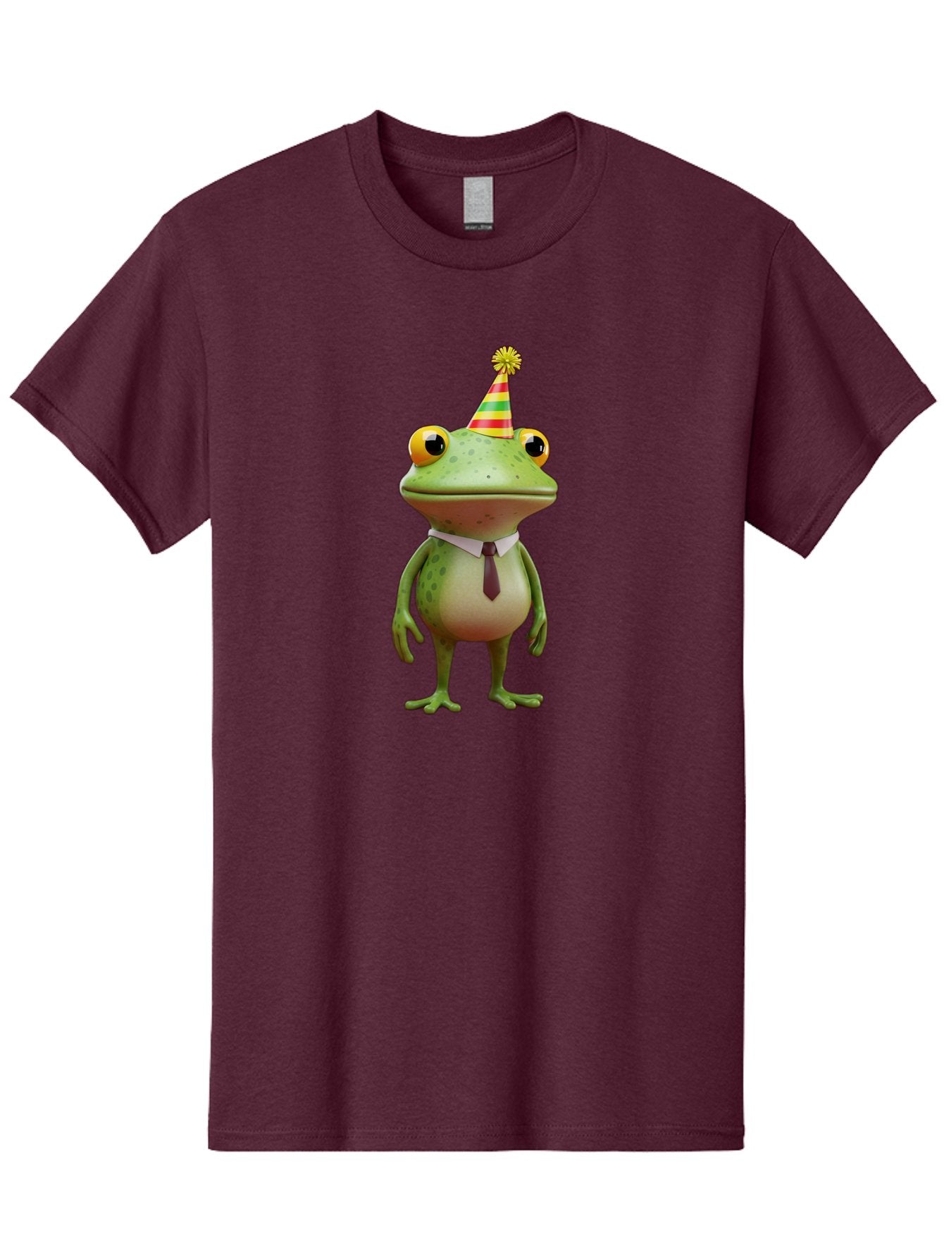 Party-Frog Men'S Graphic Tee, 100% Cotton, Comfortable Casual Summer Wear, Machine Washable, Funny Cartoon Frog, Party Hat, Festive Atmosphere, Celebration Mode, Comical Character, Animated Creature, Joyful Expression, Playful Vibe, Bac215 11