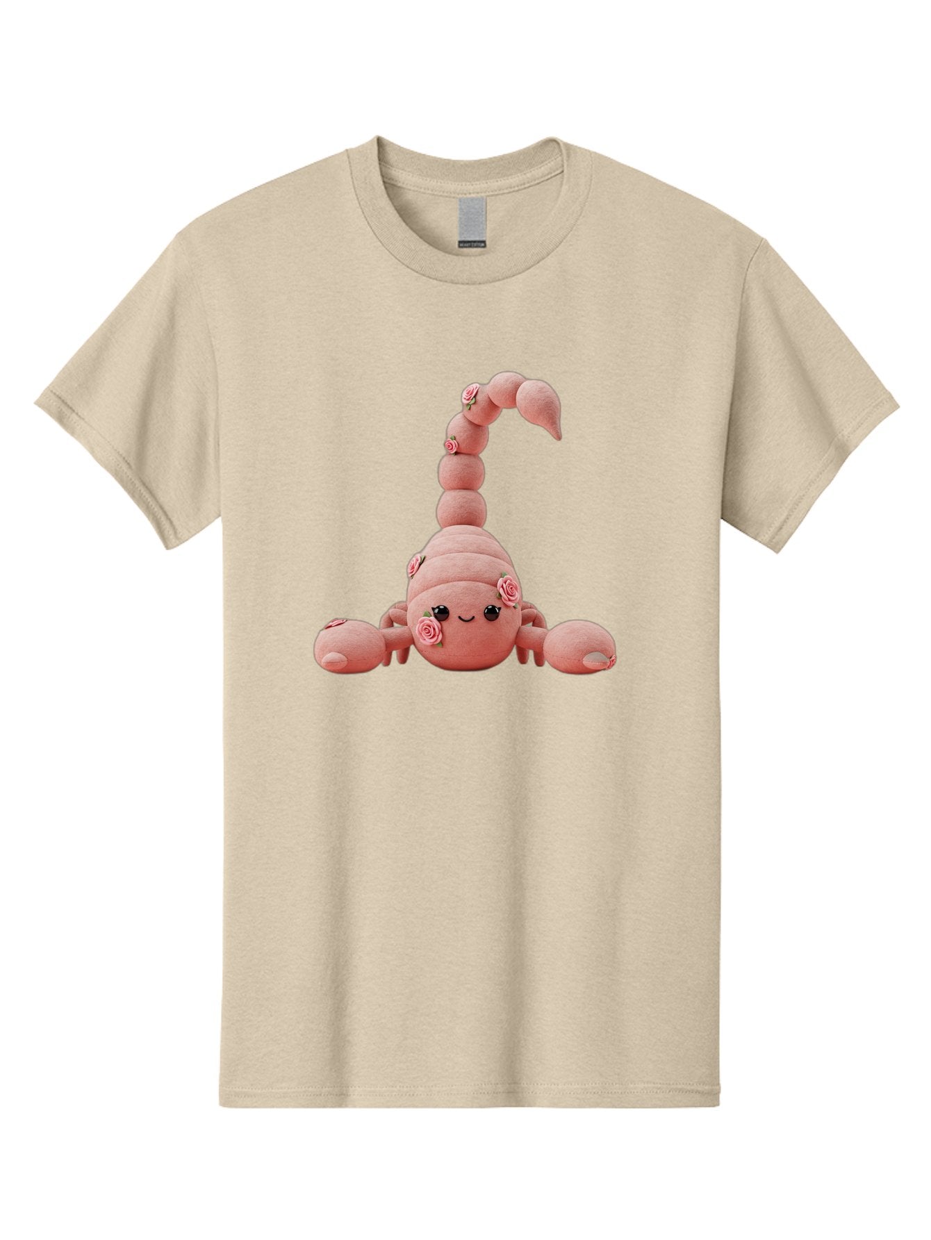 Pink-Scorpion Men'S Graphic Tee, 100% Cotton, Comfortable Casual Summer Wear, Machine Washable, Plush Toy, Pink Fabric, Floral Decorations, Scorpion Design, Cute, Soft Toy, Decorative Figurine, Stuffed Animal, Kawaii Bac216 3
