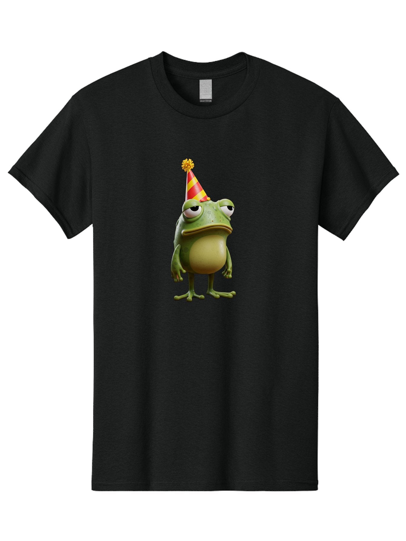 Pepe-The-Frog-Party-Hat Men'S Graphic Tee, 100% Cotton, Comfortable Casual Summer Wear, Machine Washable, Pepe The Frog, Party Hat, Frog Meme, Cartoon Character, Celebration, Funny, Meme Culture, Pepe, Sad Frog Bac218 11