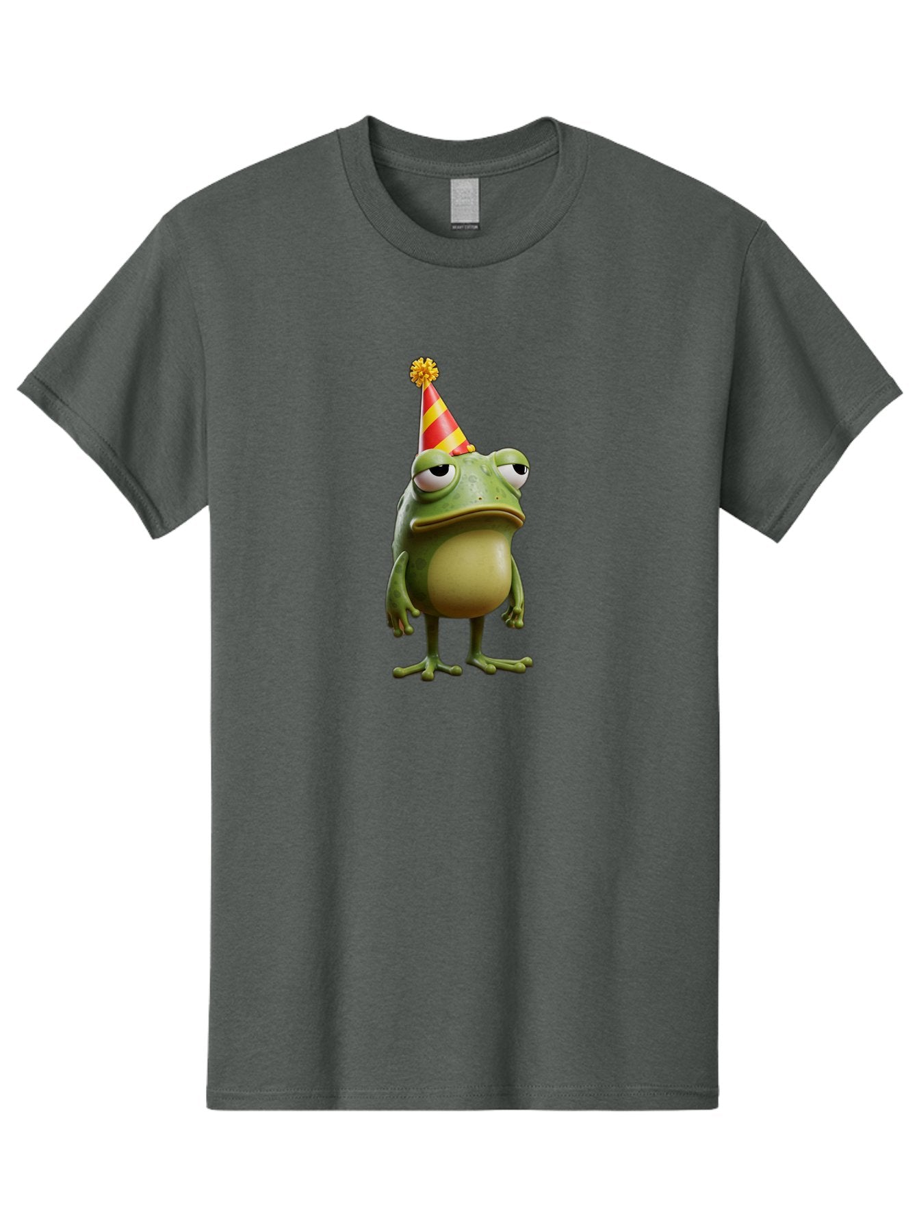 Pepe-The-Frog-Party-Hat Men'S Graphic Tee, 100% Cotton, Comfortable Casual Summer Wear, Machine Washable, Pepe The Frog, Party Hat, Frog Meme, Cartoon Character, Celebration, Funny, Meme Culture, Pepe, Sad Frog Bac218