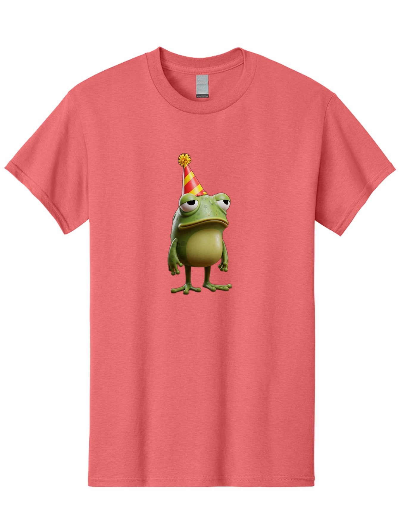 Pepe-The-Frog-Party-Hat Men'S Graphic Tee, 100% Cotton, Comfortable Casual Summer Wear, Machine Washable, Pepe The Frog, Party Hat, Frog Meme, Cartoon Character, Celebration, Funny, Meme Culture, Pepe, Sad Frog Bac218 3