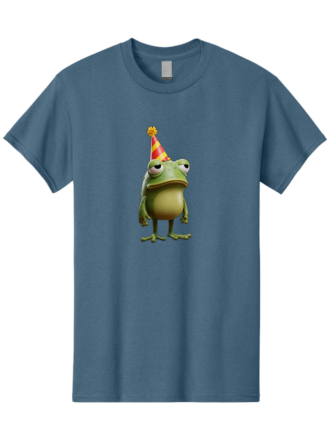 Pepe-The-Frog-Party-Hat Men'S Graphic Tee, 100% Cotton, Comfortable Casual Summer Wear, Machine Washable, Pepe The Frog, Party Hat, Frog Meme, Cartoon Character, Celebration, Funny, Meme Culture, Pepe, Sad Frog Bac218 6