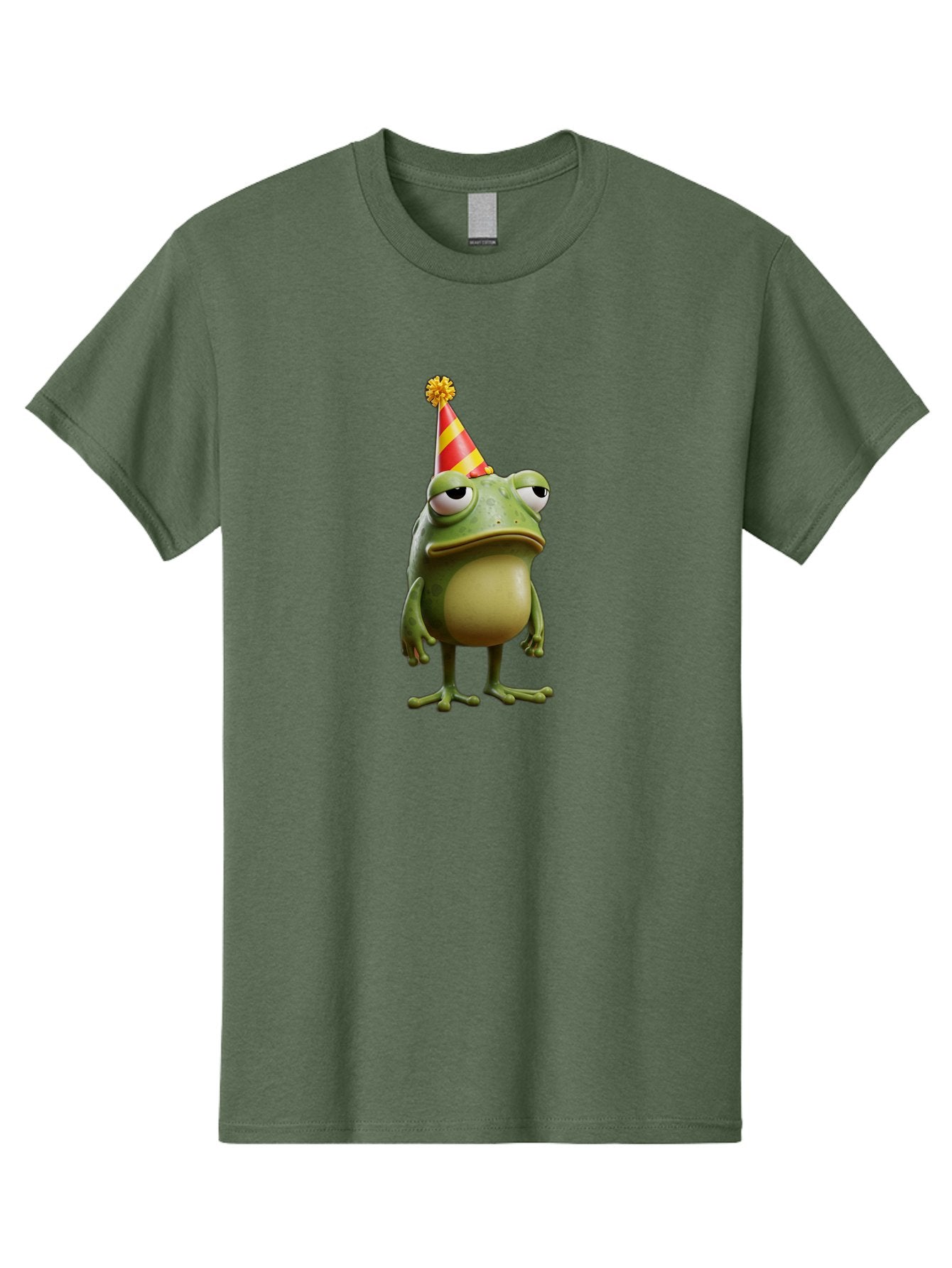 Pepe-The-Frog-Party-Hat Men'S Graphic Tee, 100% Cotton, Comfortable Casual Summer Wear, Machine Washable, Pepe The Frog, Party Hat, Frog Meme, Cartoon Character, Celebration, Funny, Meme Culture, Pepe, Sad Frog Bac218 7