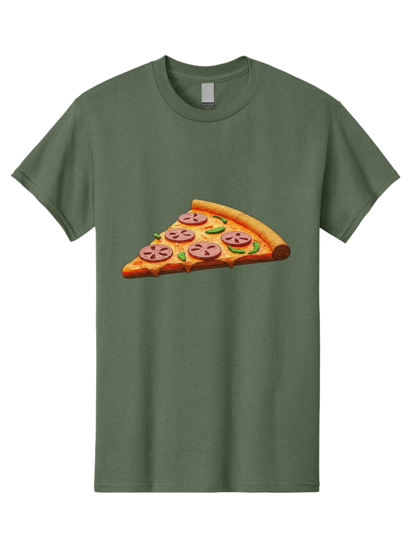 Pepperoni-Pizza-Slice-1 Men'S Graphic Tee, 100% Cotton, Comfortable Casual Summer Wear, Machine Washable, Pepperoni Pizza Slice, Melted Cheese, Pepperoni Slices, Jalapeno Peppers, Cartoon-Style Pizza, Food Illustration, Savory Treat Bac219 7