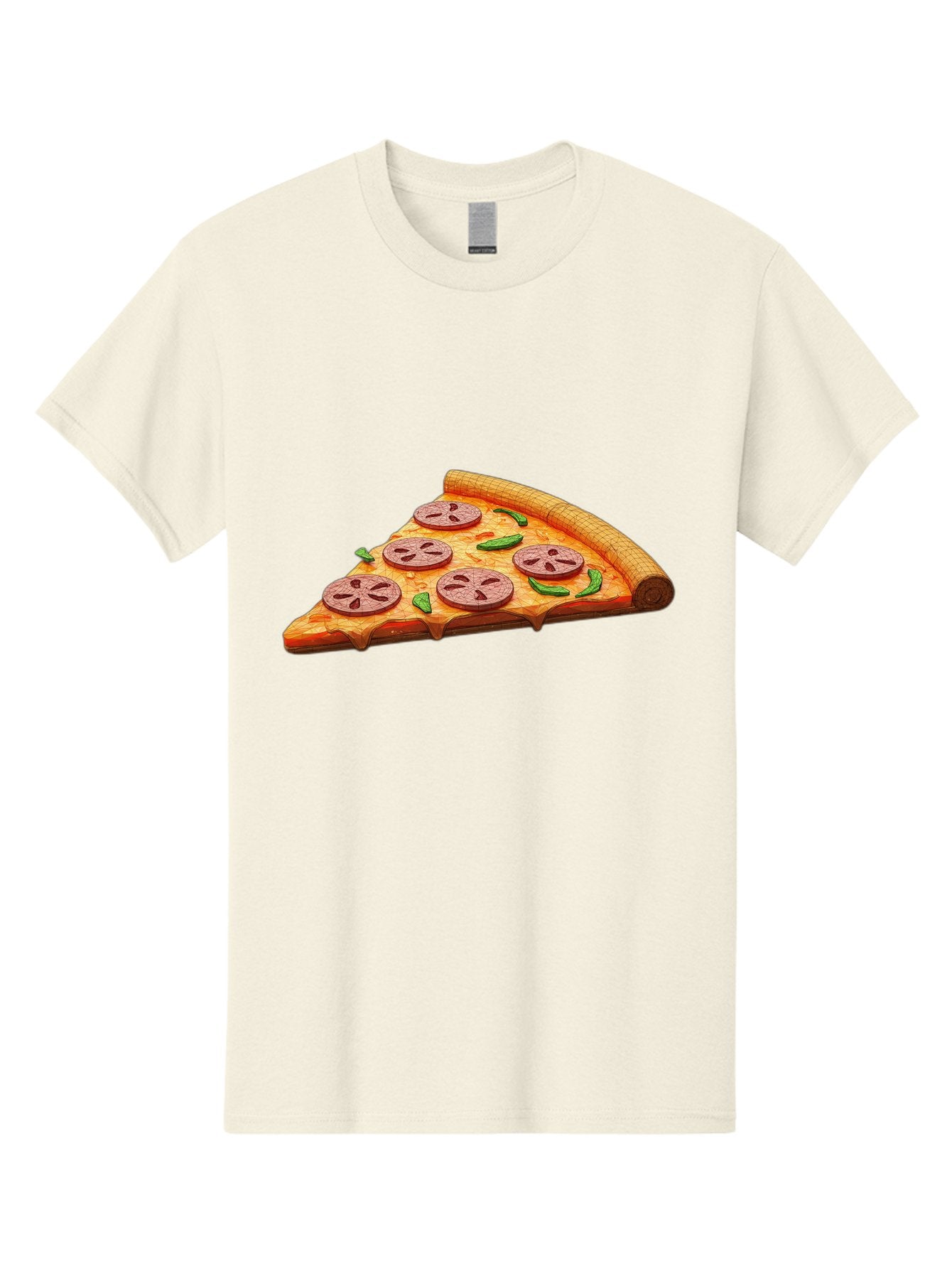 Pepperoni-Pizza-Slice-1 Men'S Graphic Tee, 100% Cotton, Comfortable Casual Summer Wear, Machine Washable, Pepperoni Pizza Slice, Melted Cheese, Pepperoni Slices, Jalapeno Peppers, Cartoon-Style Pizza, Food Illustration, Savory Treat Bac219 8
