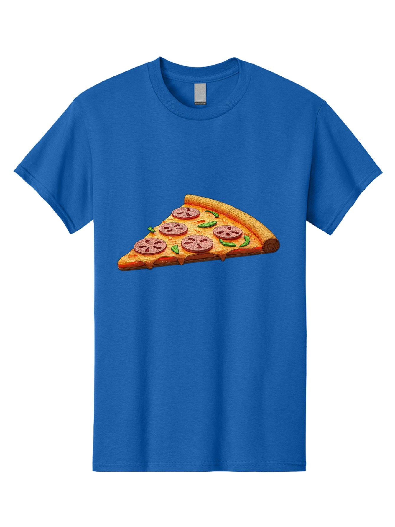 Pepperoni-Pizza-Slice-1 Men'S Graphic Tee, 100% Cotton, Comfortable Casual Summer Wear, Machine Washable, Pepperoni Pizza Slice, Melted Cheese, Pepperoni Slices, Jalapeno Peppers, Cartoon-Style Pizza, Food Illustration, Savory Treat Bac219 15