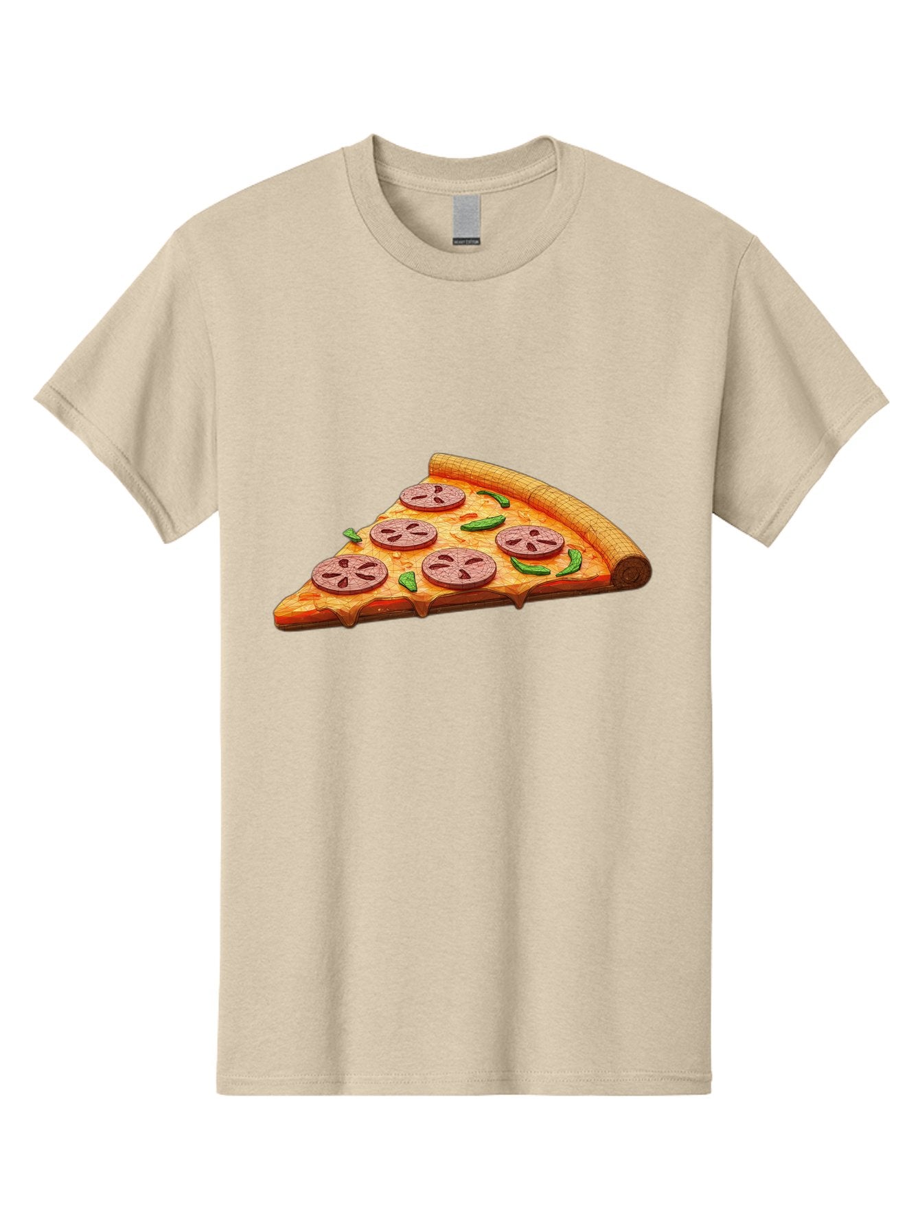 Pepperoni-Pizza-Slice-1 Men'S Graphic Tee, 100% Cotton, Comfortable Casual Summer Wear, Machine Washable, Pepperoni Pizza Slice, Melted Cheese, Pepperoni Slices, Jalapeno Peppers, Cartoon-Style Pizza, Food Illustration, Savory Treat Bac219 13