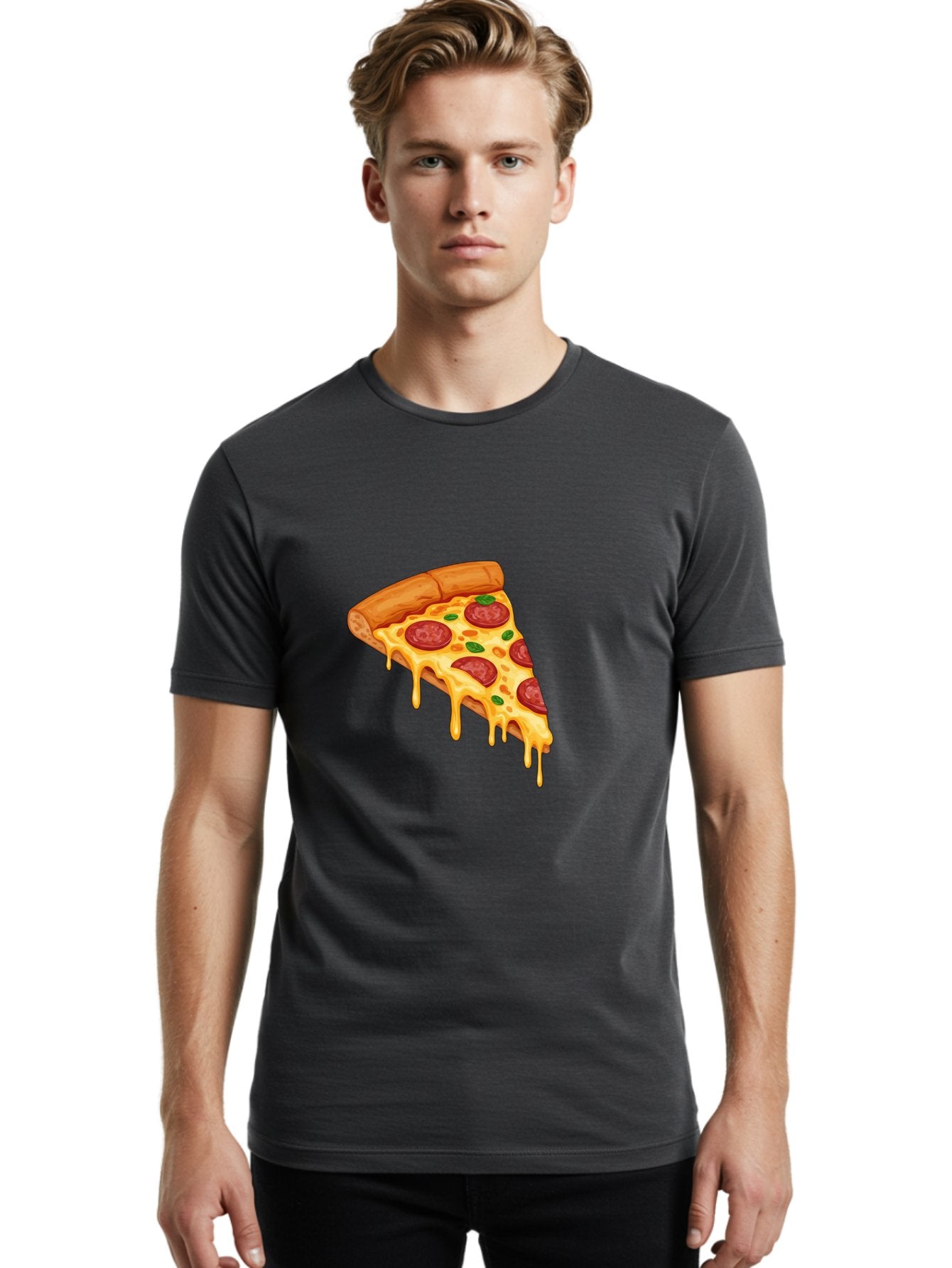 Pepperoni-Pizza-Slice-10 Men'S Graphic Tee, 100% Cotton, Comfortable Casual Summer Wear, Machine Washable, Pepperoni Pizza, Cheesy Goodness, Gooey Cheese, Savory Delight, Italian Cuisine, Melted Mozzarella, Fresh Basil, Spicy Pepperoni, Bac220 28