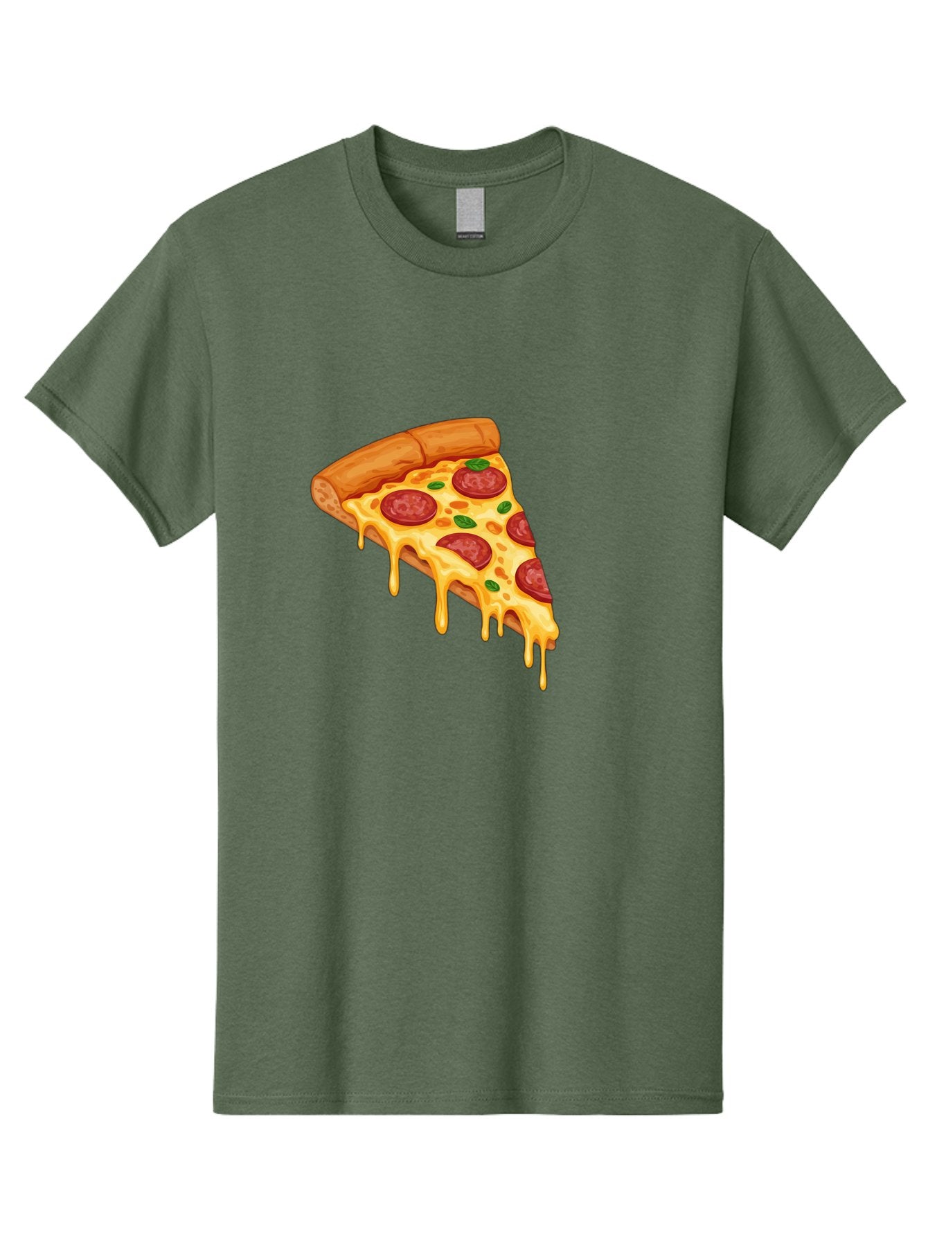 Pepperoni-Pizza-Slice-10 Men'S Graphic Tee, 100% Cotton, Comfortable Casual Summer Wear, Machine Washable, Pepperoni Pizza, Cheesy Goodness, Gooey Cheese, Savory Delight, Italian Cuisine, Melted Mozzarella, Fresh Basil, Spicy Pepperoni, Bac220 3