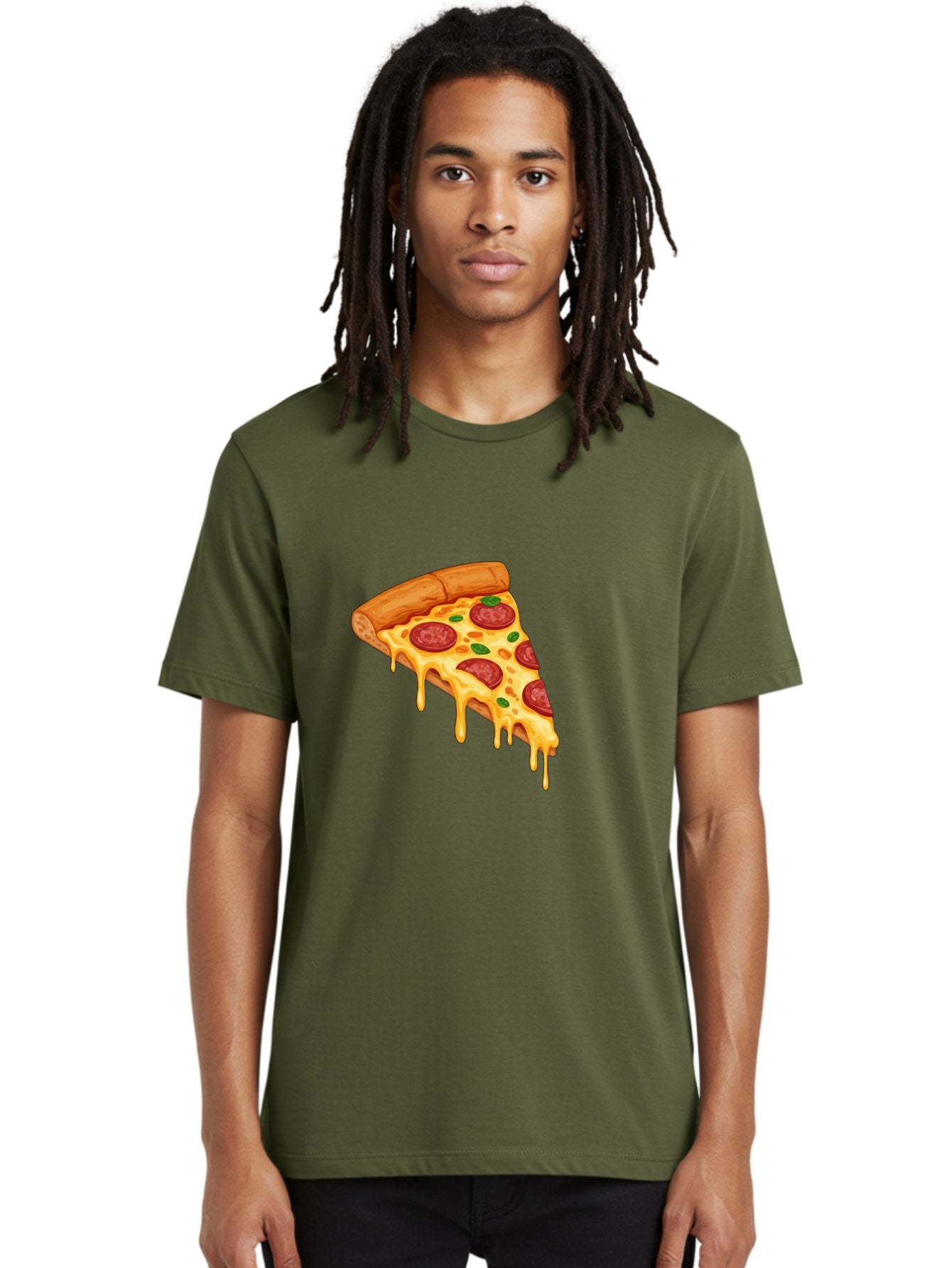 Pepperoni-Pizza-Slice-10 Men'S Graphic Tee, 100% Cotton, Comfortable Casual Summer Wear, Machine Washable, Pepperoni Pizza, Cheesy Goodness, Gooey Cheese, Savory Delight, Italian Cuisine, Melted Mozzarella, Fresh Basil, Spicy Pepperoni, Bac220 22