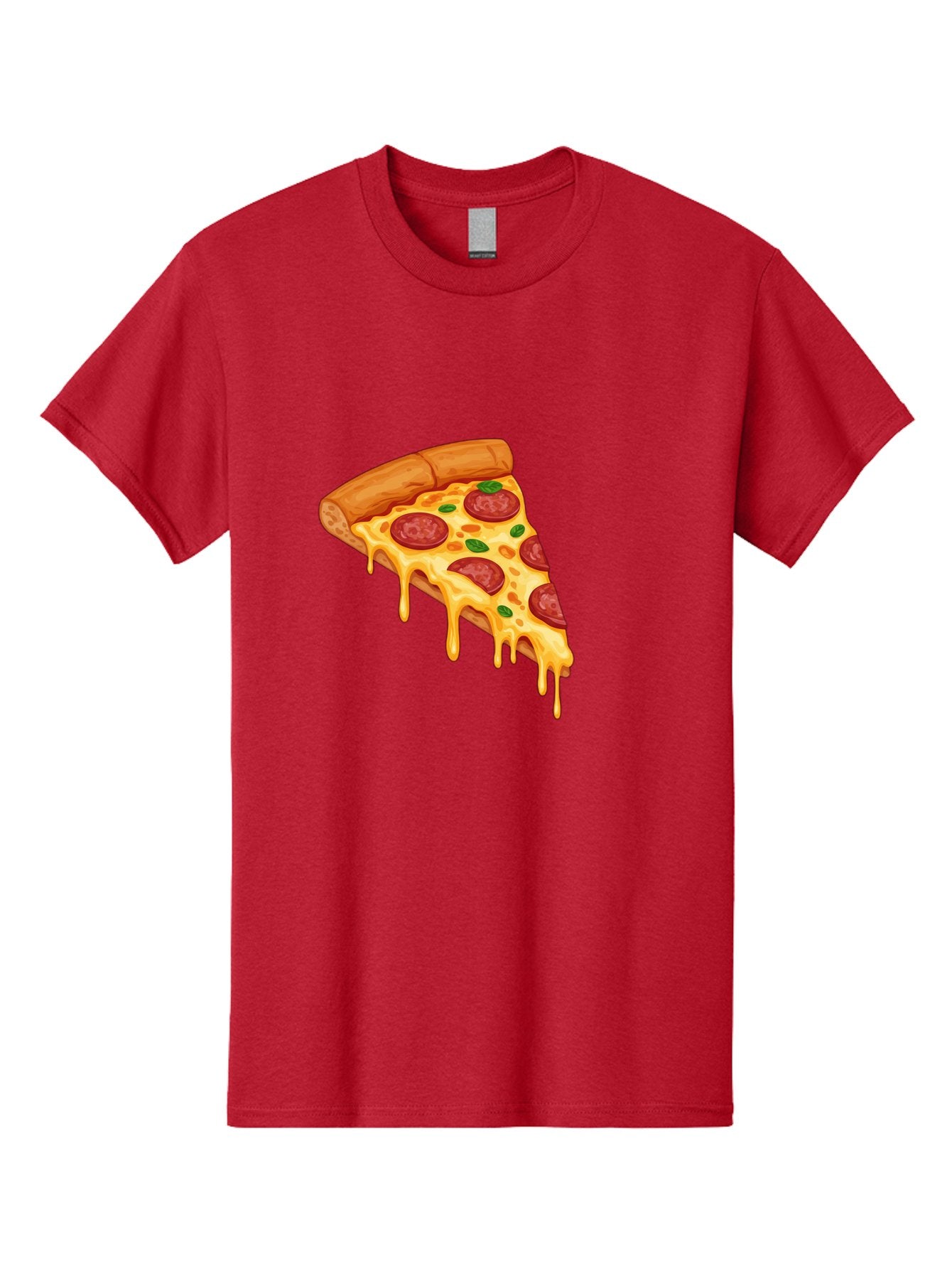 Pepperoni-Pizza-Slice-10 Men'S Graphic Tee, 100% Cotton, Comfortable Casual Summer Wear, Machine Washable, Pepperoni Pizza, Cheesy Goodness, Gooey Cheese, Savory Delight, Italian Cuisine, Melted Mozzarella, Fresh Basil, Spicy Pepperoni, Bac220 5