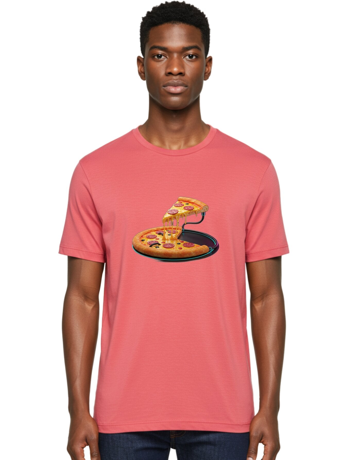 Pepperoni-Pizza-Slice-11 Men'S Graphic Tee, 100% Cotton, Comfortable Casual Summer Wear, Machine Washable, Pepperoni Pizza, Melted Cheese, Pizza Toppings, Savory Delight, Cheesy Goodness, Italian Cuisine, Foodie Favorite, Appetizing Treat, Bac221 30