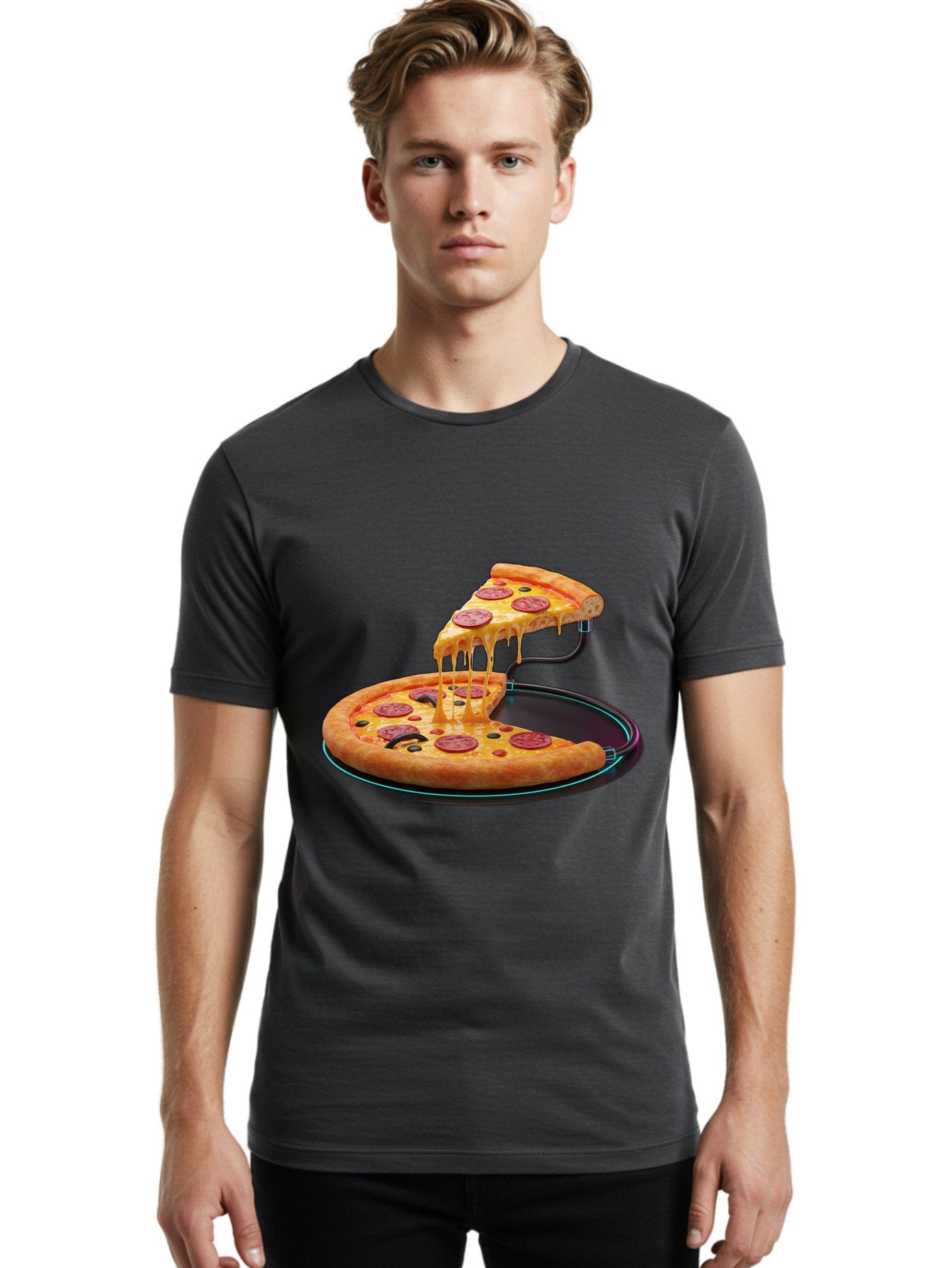 Pepperoni-Pizza-Slice-11 Men'S Graphic Tee, 100% Cotton, Comfortable Casual Summer Wear, Machine Washable, Pepperoni Pizza, Melted Cheese, Pizza Toppings, Savory Delight, Cheesy Goodness, Italian Cuisine, Foodie Favorite, Appetizing Treat, Bac221 22