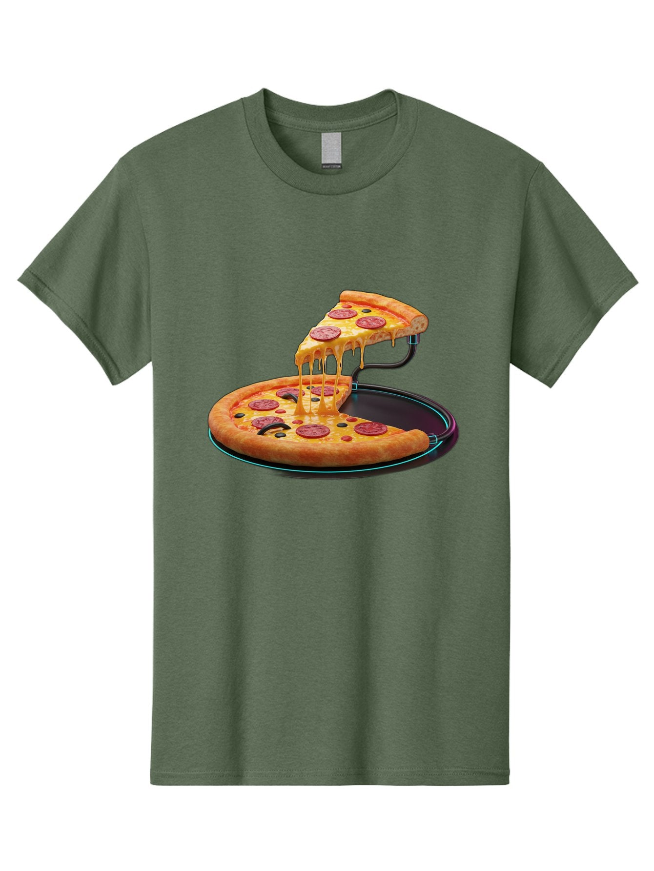 Pepperoni-Pizza-Slice-11 Men'S Graphic Tee, 100% Cotton, Comfortable Casual Summer Wear, Machine Washable, Pepperoni Pizza, Melted Cheese, Pizza Toppings, Savory Delight, Cheesy Goodness, Italian Cuisine, Foodie Favorite, Appetizing Treat, Bac221