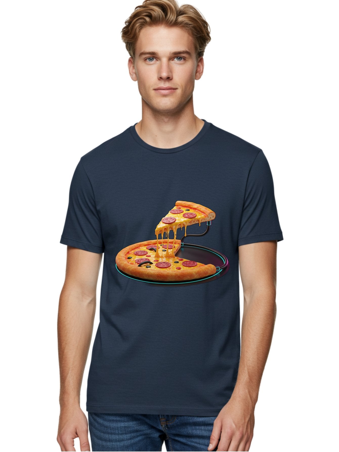 Pepperoni-Pizza-Slice-11 Men'S Graphic Tee, 100% Cotton, Comfortable Casual Summer Wear, Machine Washable, Pepperoni Pizza, Melted Cheese, Pizza Toppings, Savory Delight, Cheesy Goodness, Italian Cuisine, Foodie Favorite, Appetizing Treat, Bac221 25