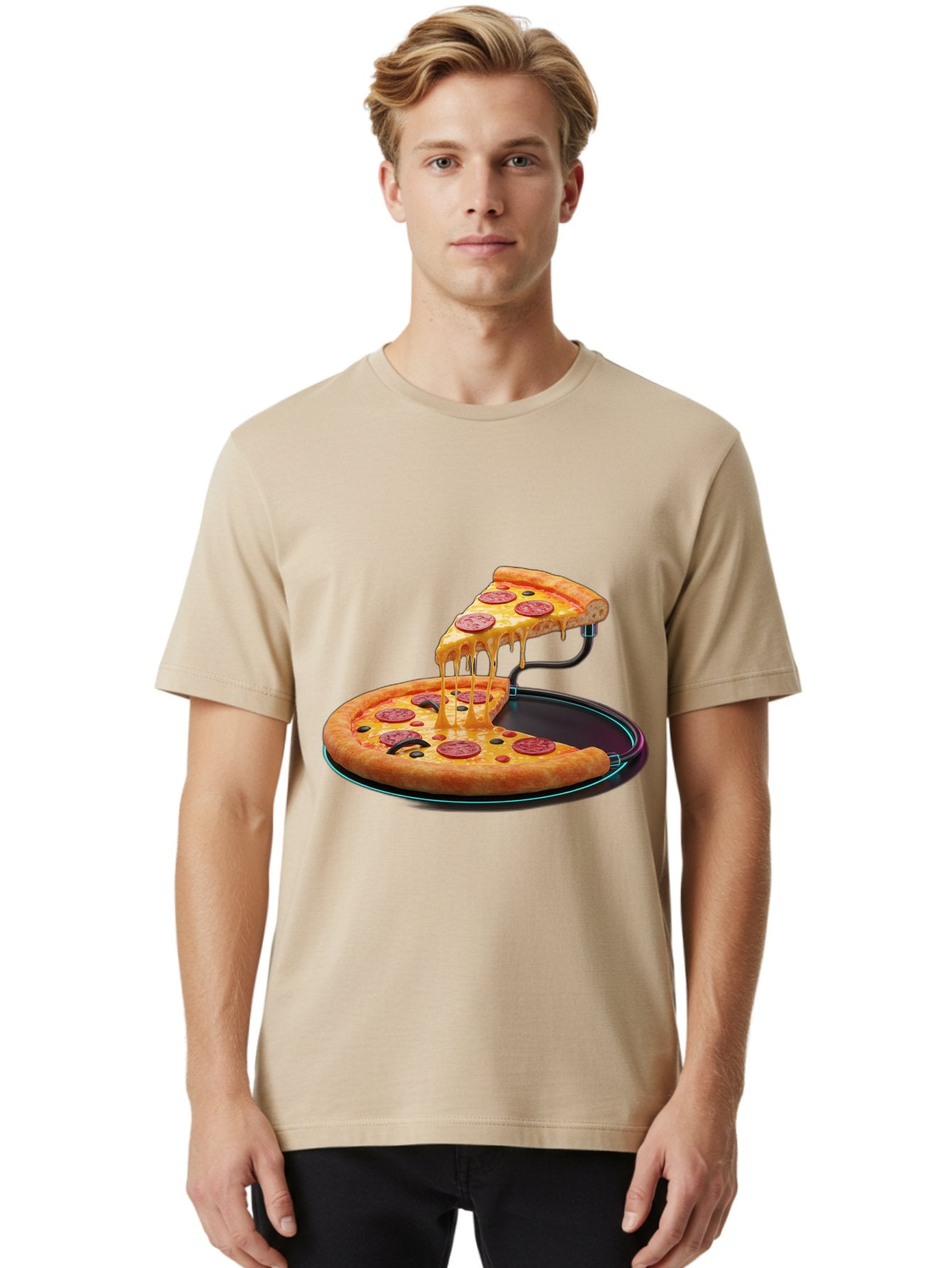 Pepperoni-Pizza-Slice-11 Men'S Graphic Tee, 100% Cotton, Comfortable Casual Summer Wear, Machine Washable, Pepperoni Pizza, Melted Cheese, Pizza Toppings, Savory Delight, Cheesy Goodness, Italian Cuisine, Foodie Favorite, Appetizing Treat, Bac221 26