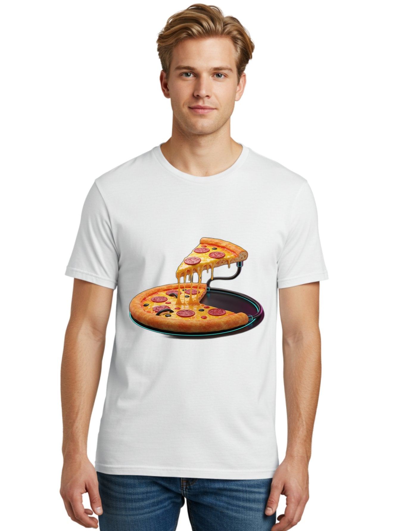 Pepperoni-Pizza-Slice-11 Men'S Graphic Tee, 100% Cotton, Comfortable Casual Summer Wear, Machine Washable, Pepperoni Pizza, Melted Cheese, Pizza Toppings, Savory Delight, Cheesy Goodness, Italian Cuisine, Foodie Favorite, Appetizing Treat, Bac221 20