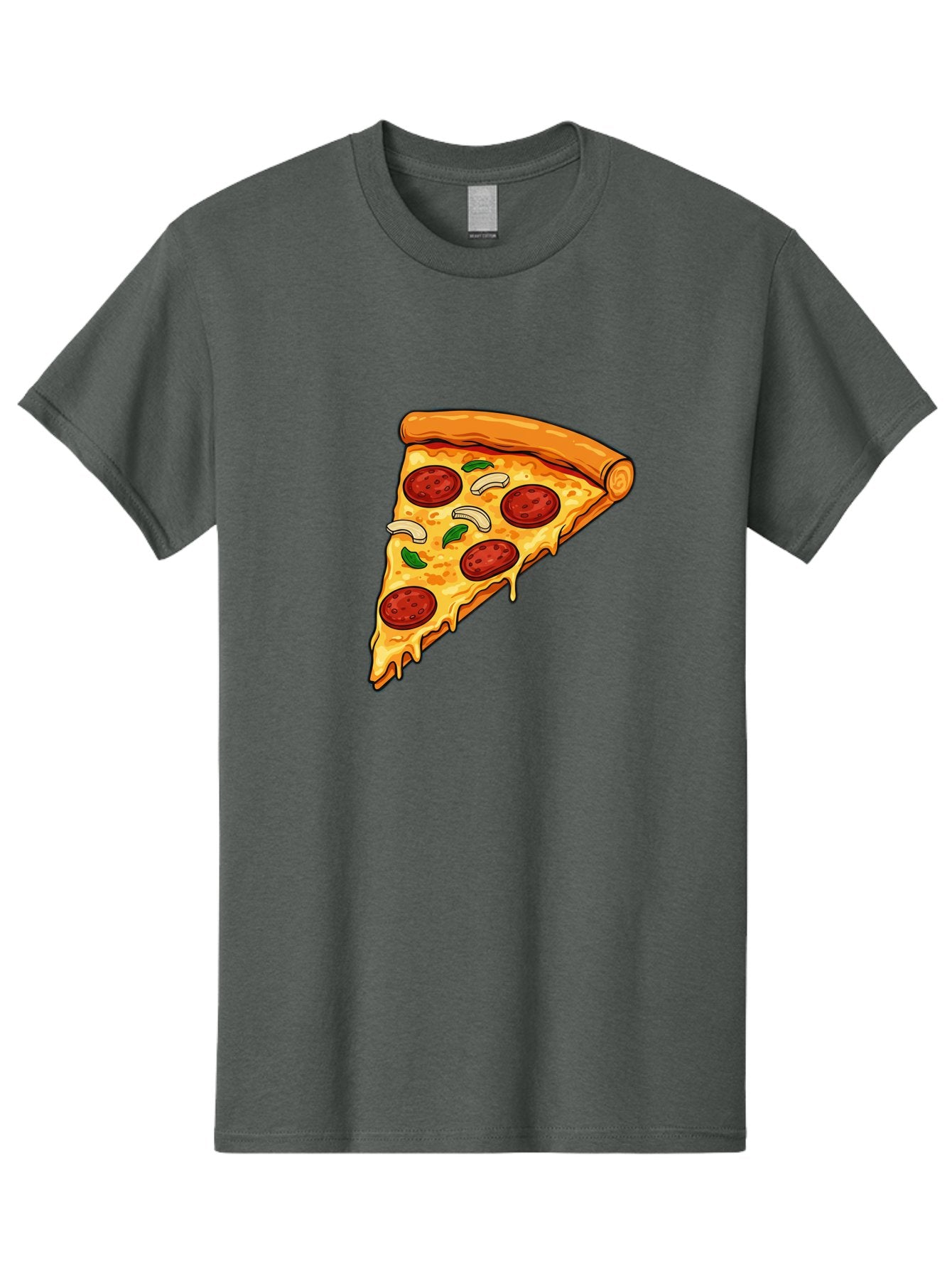 Pepperoni-Pizza-Slice-13 Men'S Graphic Tee, 100% Cotton, Comfortable Casual Summer Wear, Machine Washable, Cheesy Pizza Slice, Pepperoni Pizza, Melting Cheese, Crusty Edge, Fresh Basil Leaves, Savory Toppings, Italian Cuisine, Delicious Food, Bac223 6