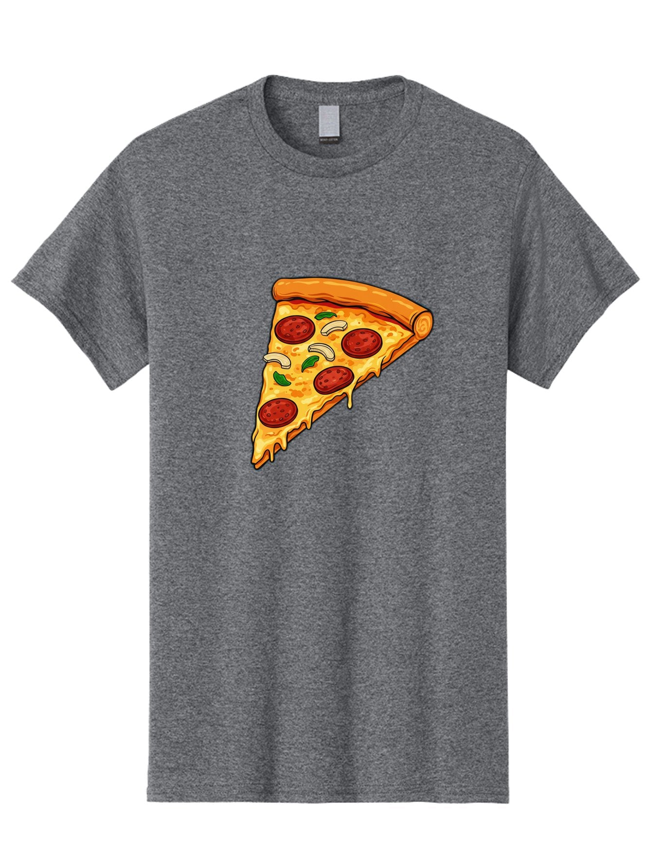 Pepperoni-Pizza-Slice-13 Men'S Graphic Tee, 100% Cotton, Comfortable Casual Summer Wear, Machine Washable, Cheesy Pizza Slice, Pepperoni Pizza, Melting Cheese, Crusty Edge, Fresh Basil Leaves, Savory Toppings, Italian Cuisine, Delicious Food, Bac223 12