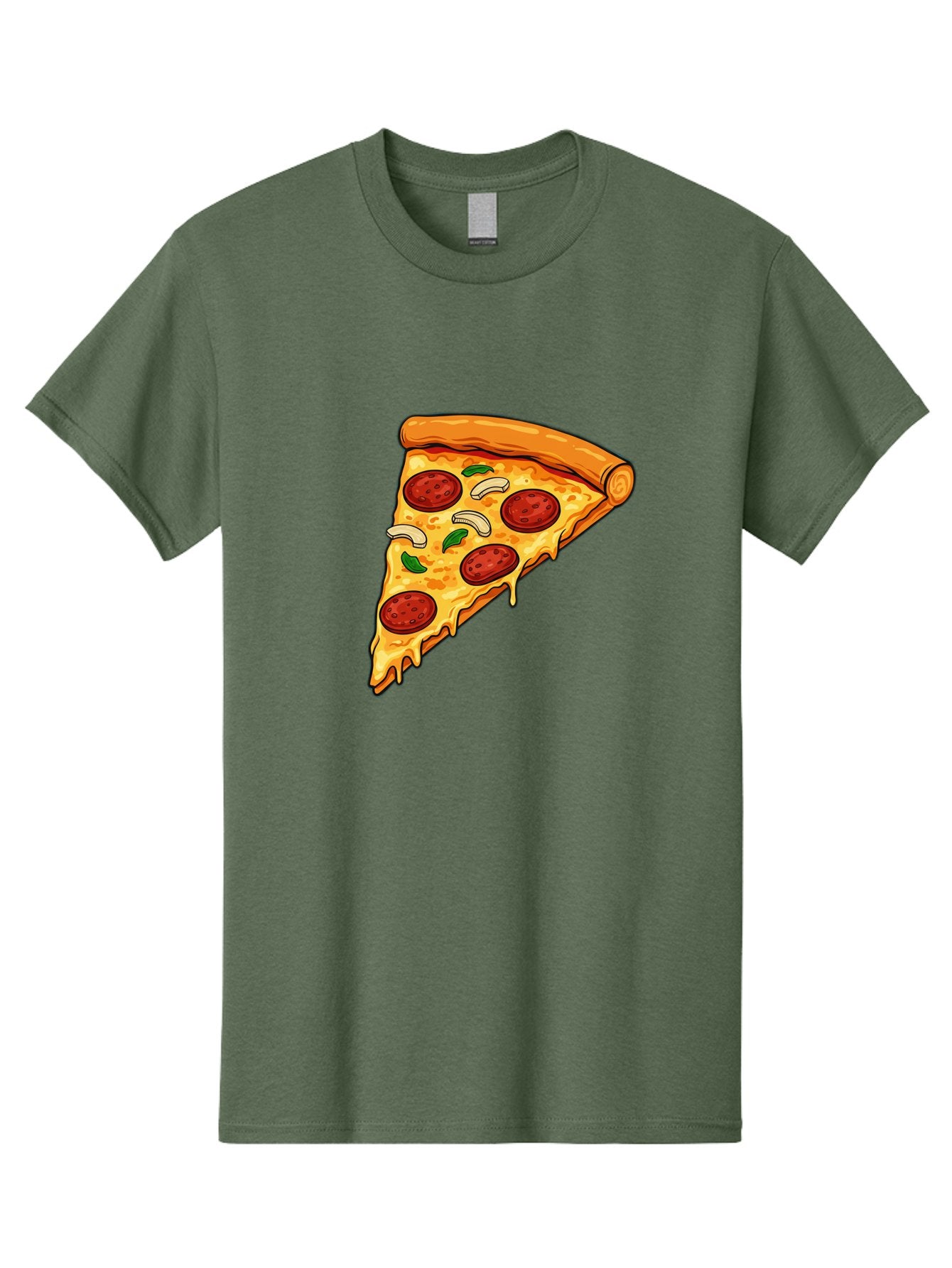 Pepperoni-Pizza-Slice-13 Men'S Graphic Tee, 100% Cotton, Comfortable Casual Summer Wear, Machine Washable, Cheesy Pizza Slice, Pepperoni Pizza, Melting Cheese, Crusty Edge, Fresh Basil Leaves, Savory Toppings, Italian Cuisine, Delicious Food, Bac223 7