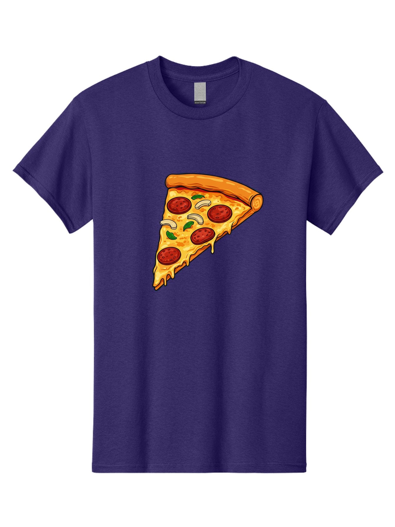 Pepperoni-Pizza-Slice-13 Men'S Graphic Tee, 100% Cotton, Comfortable Casual Summer Wear, Machine Washable, Cheesy Pizza Slice, Pepperoni Pizza, Melting Cheese, Crusty Edge, Fresh Basil Leaves, Savory Toppings, Italian Cuisine, Delicious Food, Bac223 10